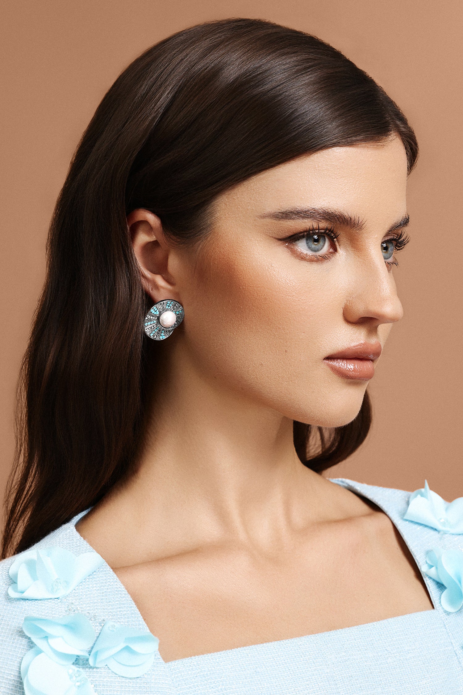Elin Diamond Seashell Pearl Earrings