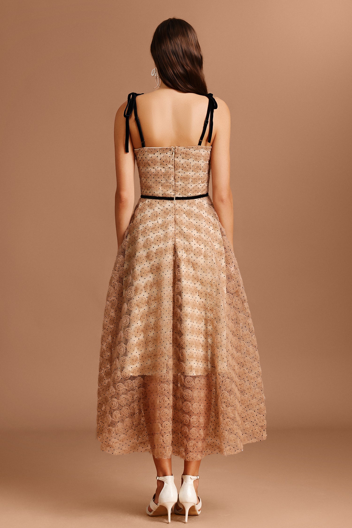 Nadia Halter Dot Printed Maxi Dress