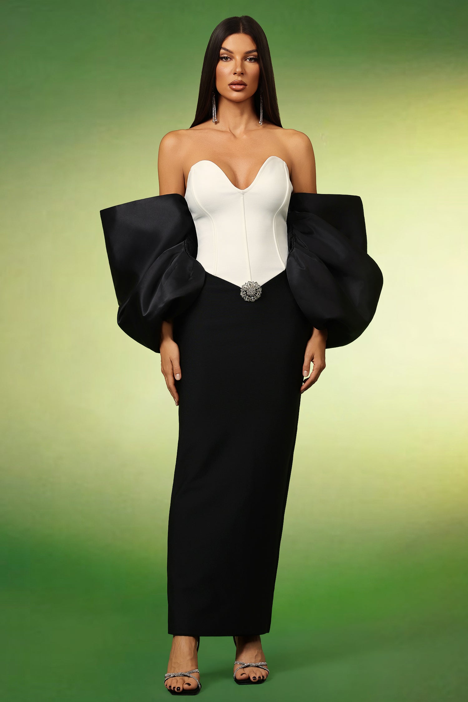 Fabiola Sleeveless Bow Bandage Maxi Dress