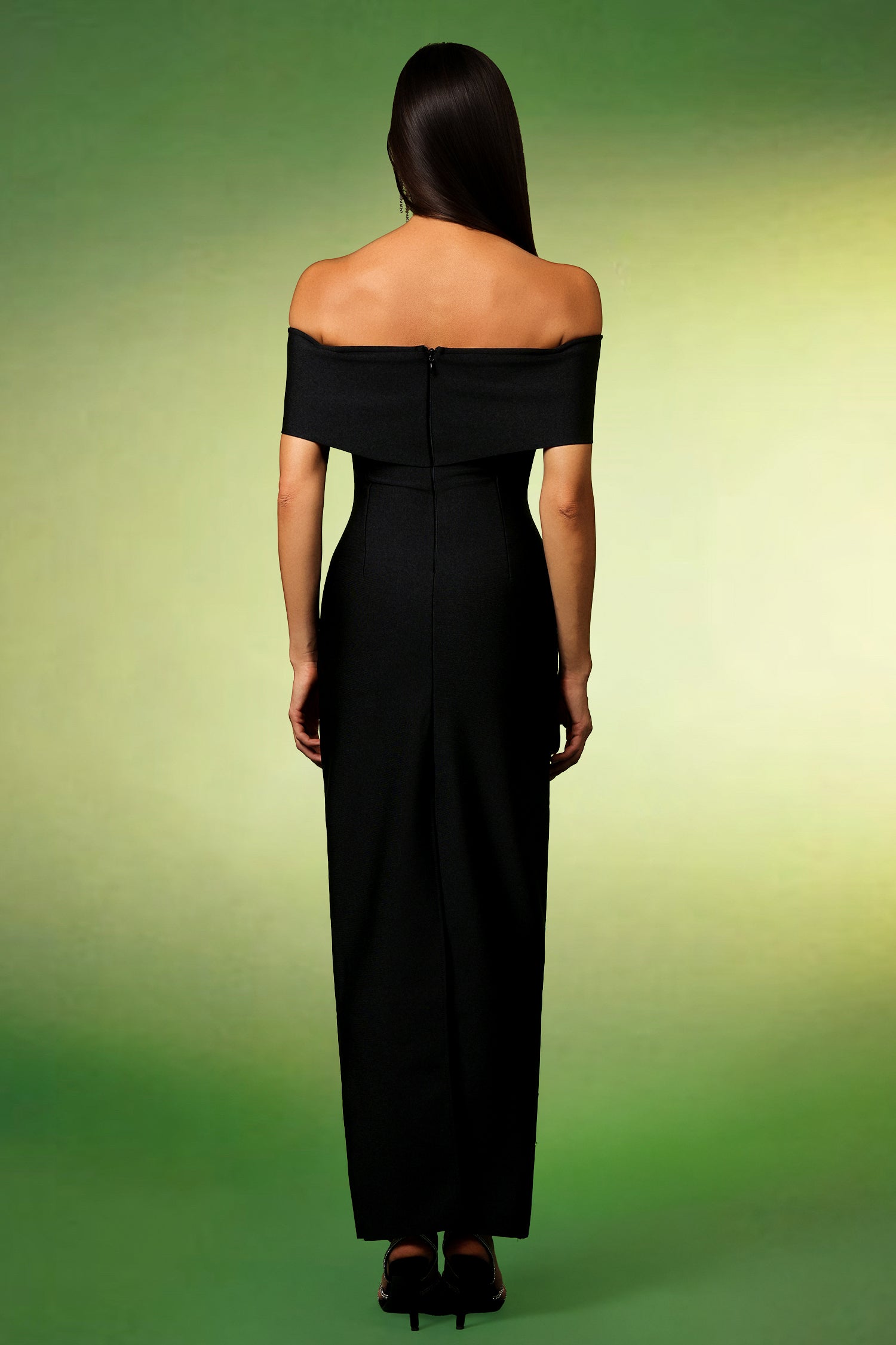 Lacai Off The Shoulder Sleeveless Diamond Bandage Maxi Dress