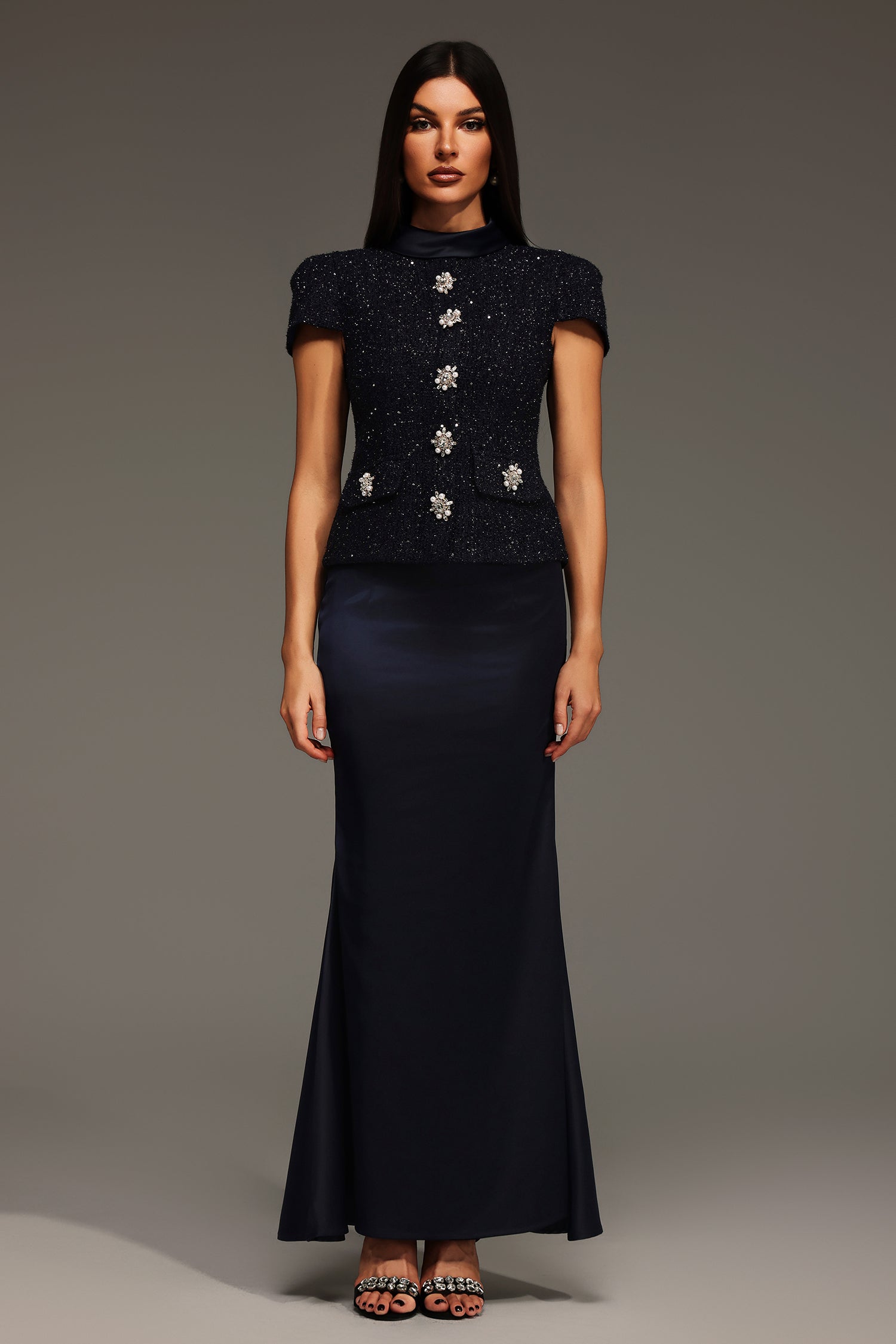 Isabeau Short Sleeve Round Neck Maxi Two-Piece Set