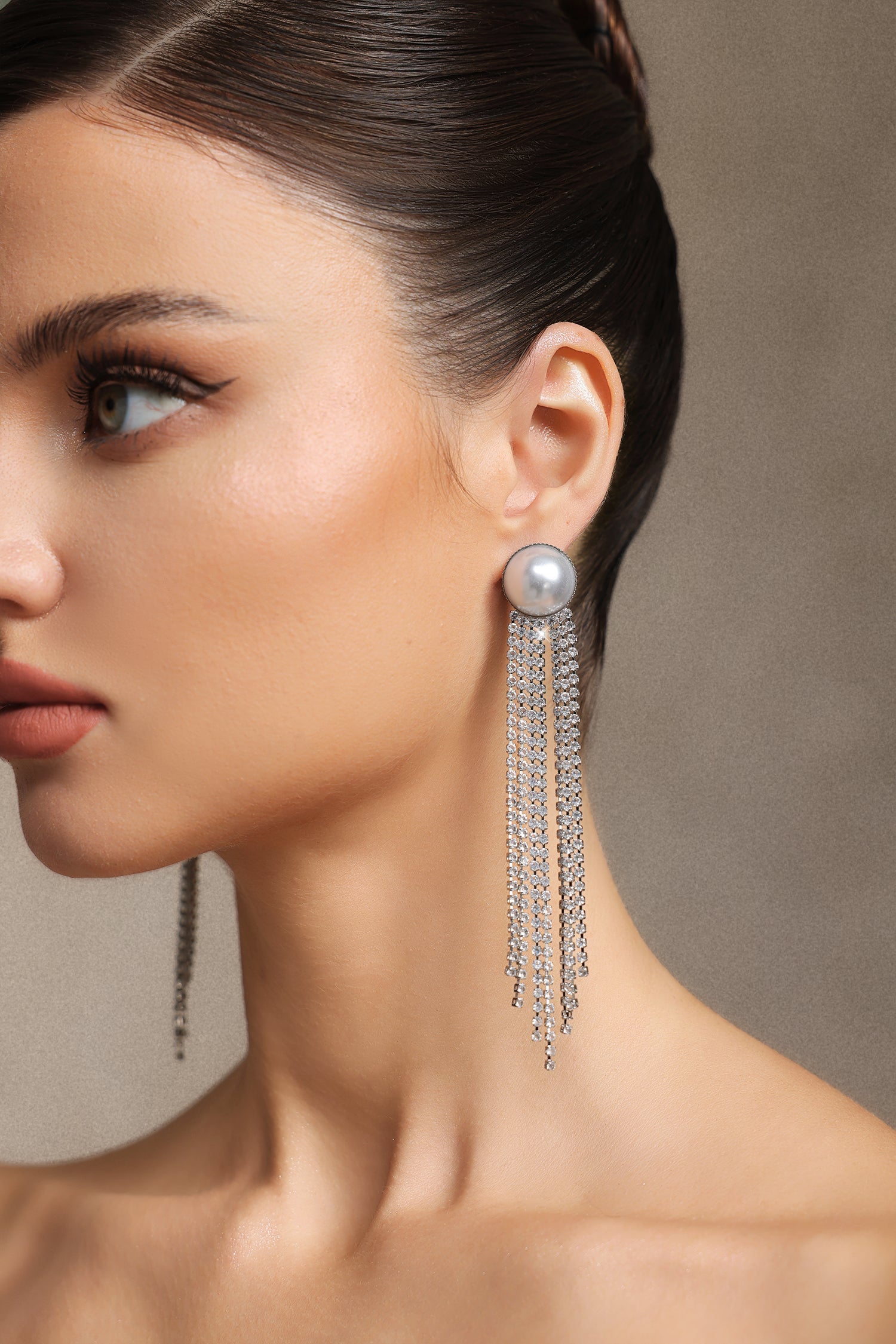 Triasa Pearl Tassels Earrings