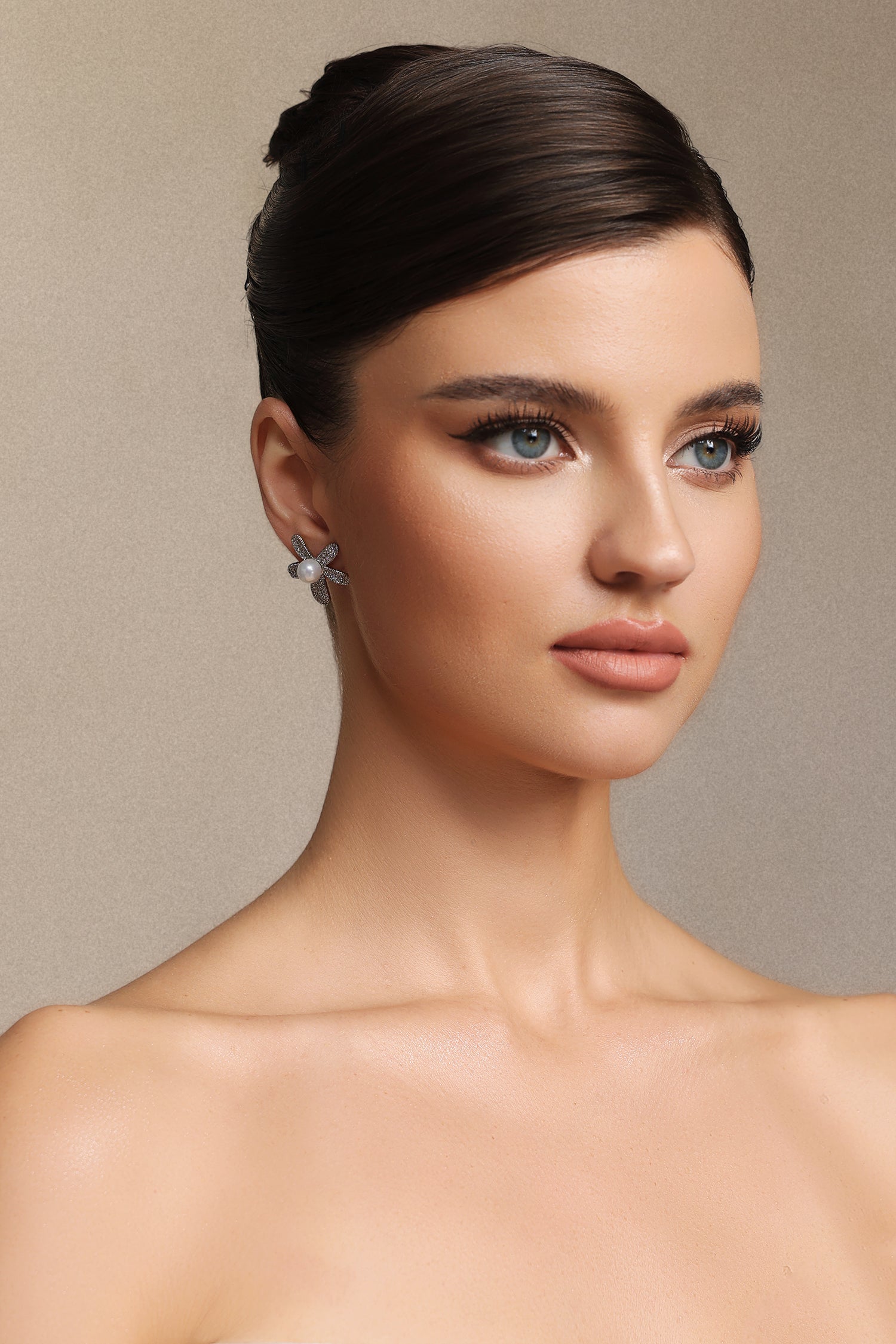 Rosanna Flower Diamond Pearl Earrings