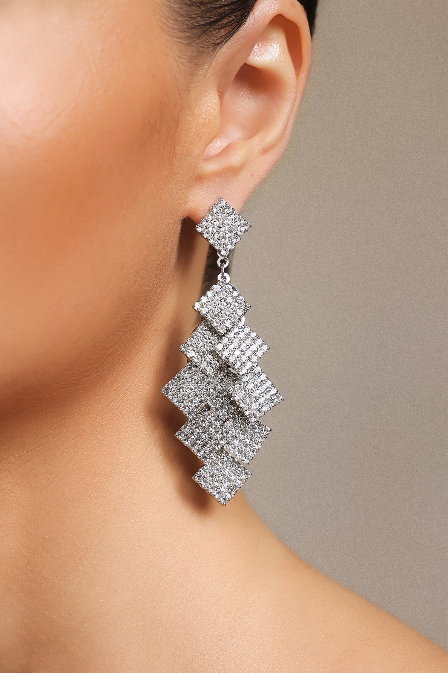 Yoli Geometry Square Diamond Earrings