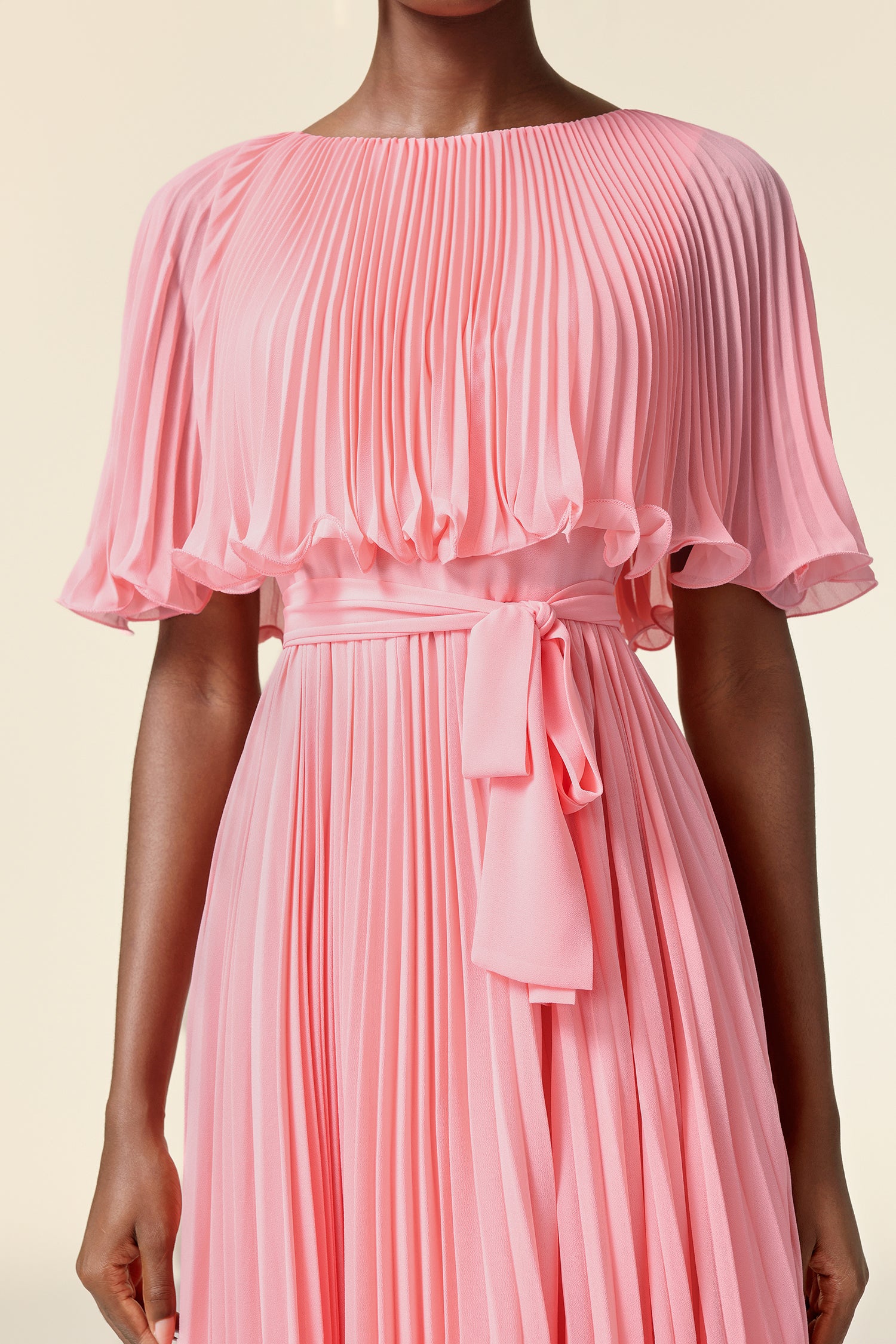 Doreen Round Neck Folds Maxi Dress