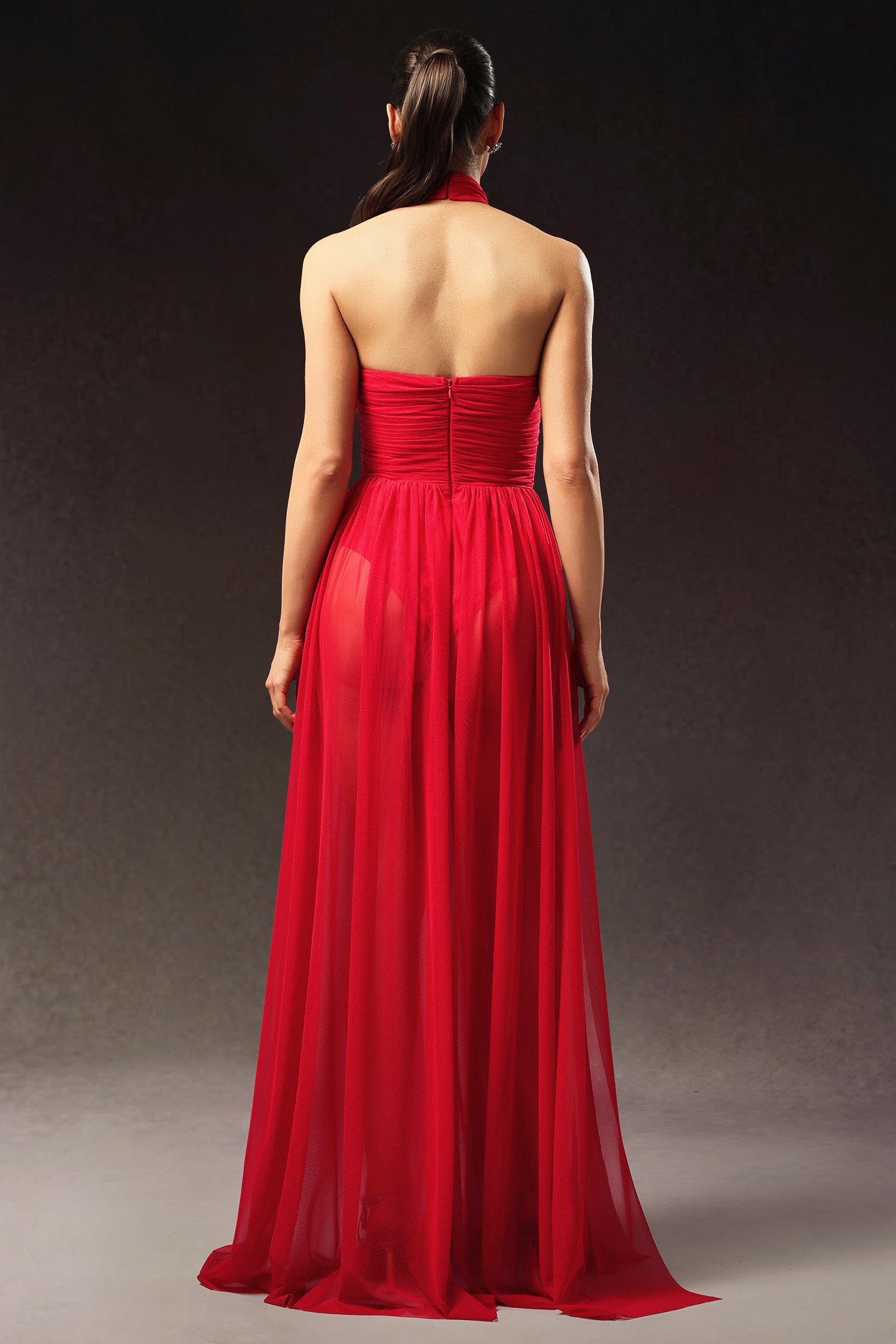 Tesare Halter Sleeveless Hollow Out Maxi Dress