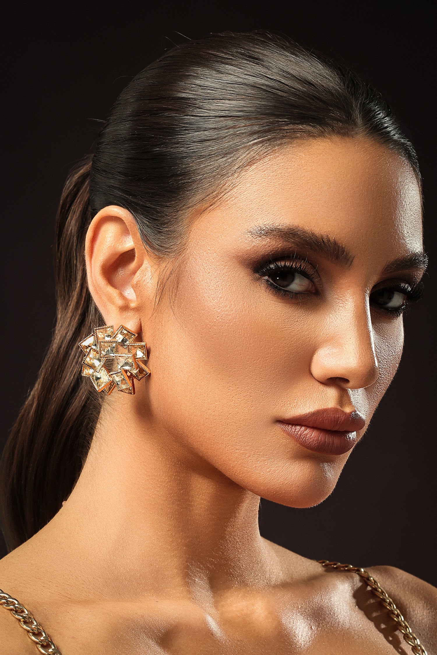 Kiwis Geometry Metal Earrings