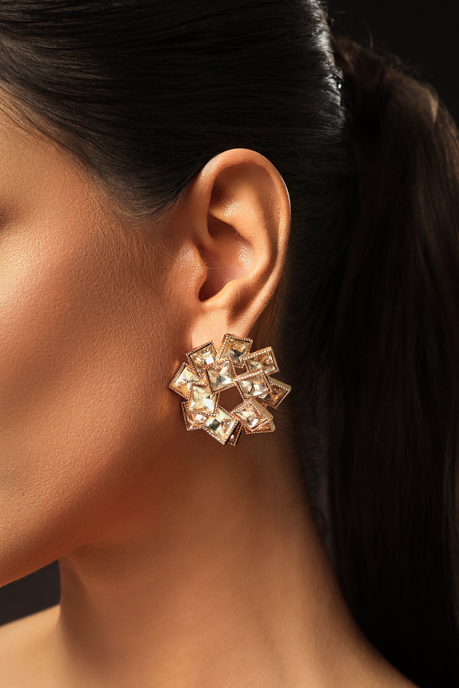 Kiwis Geometry Metal Earrings