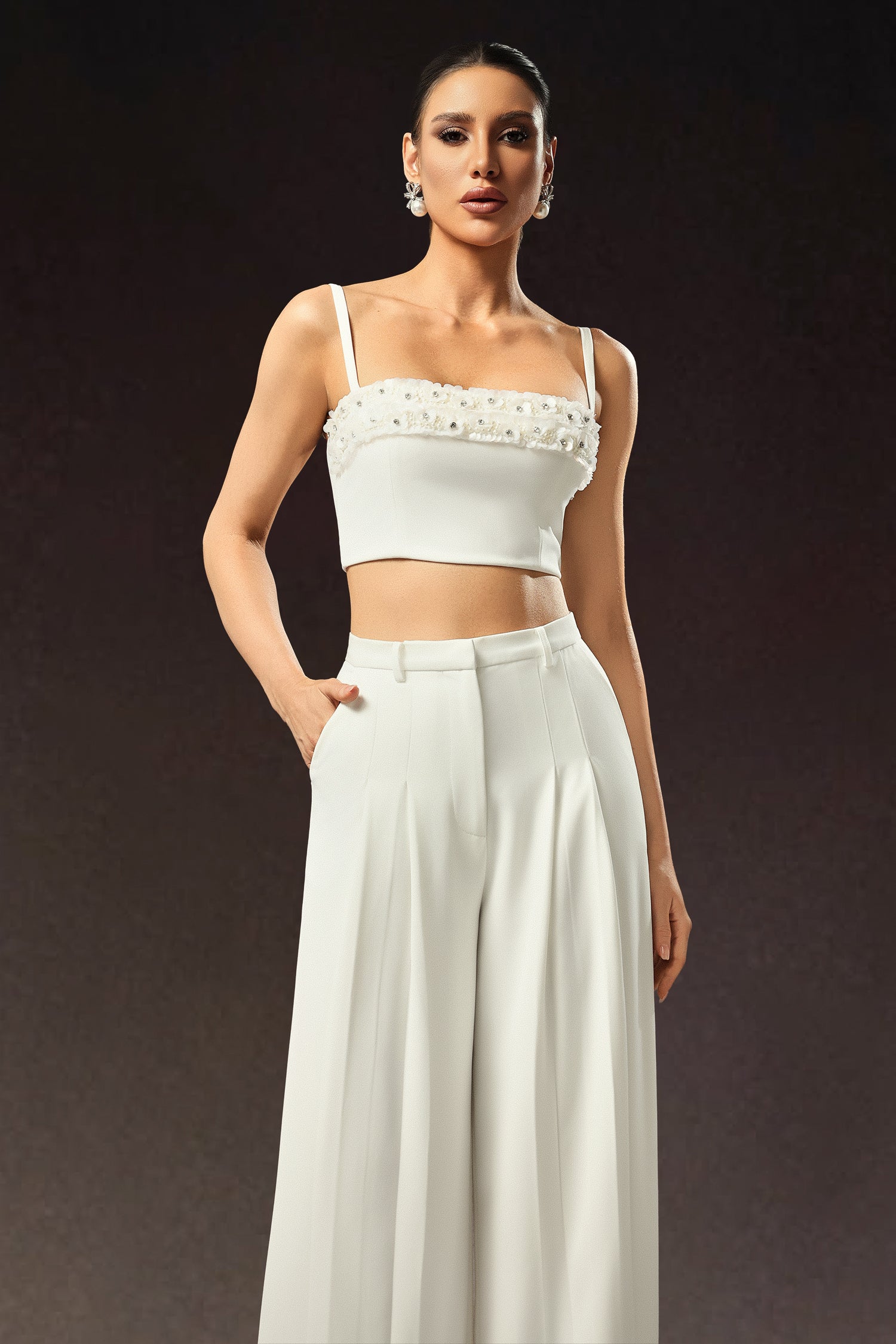 Zaysha Sleeveless Diamond Flower Maxi Two-Piece Set