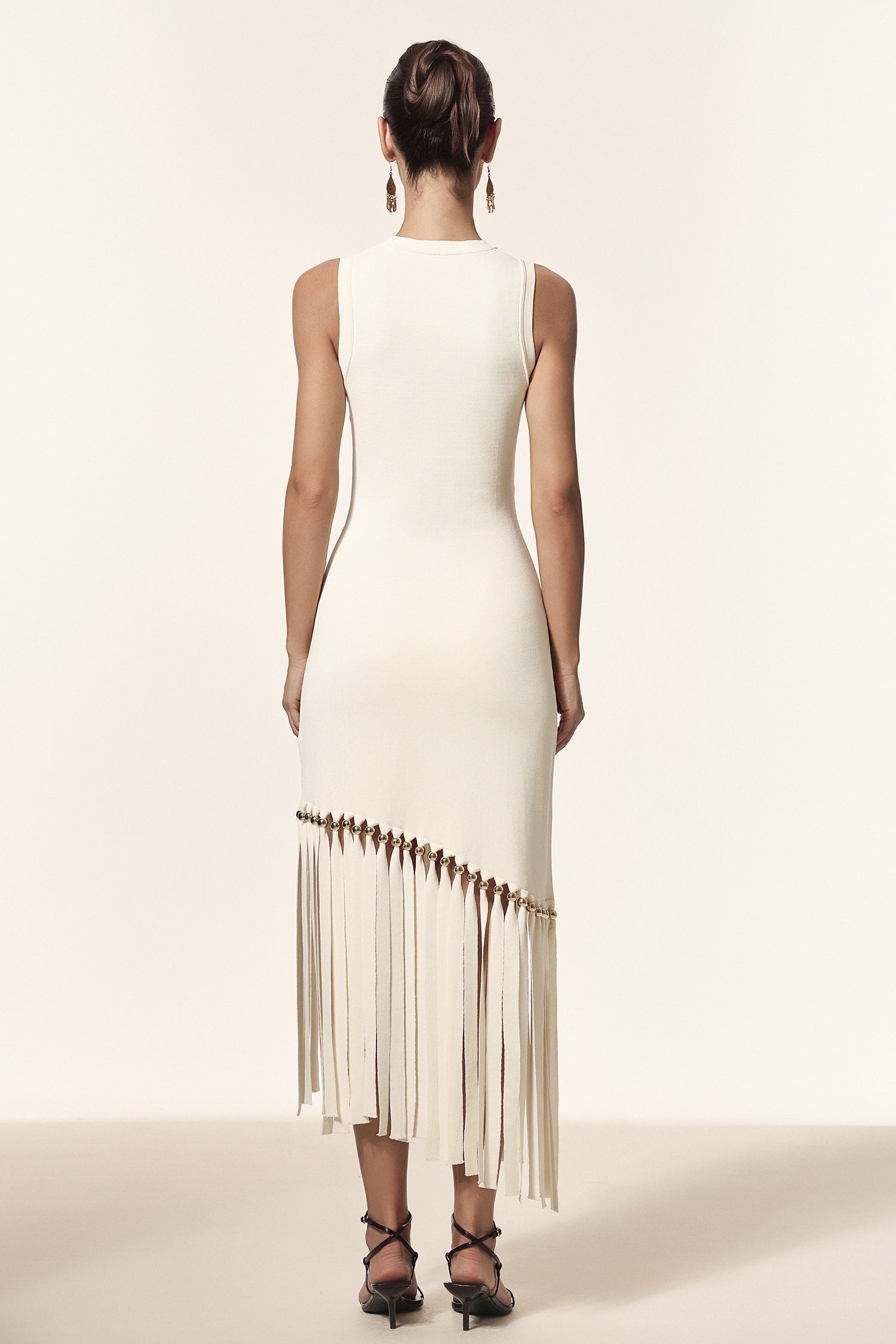Rami Round Neck Sleeveless Tassels Maxi Dress