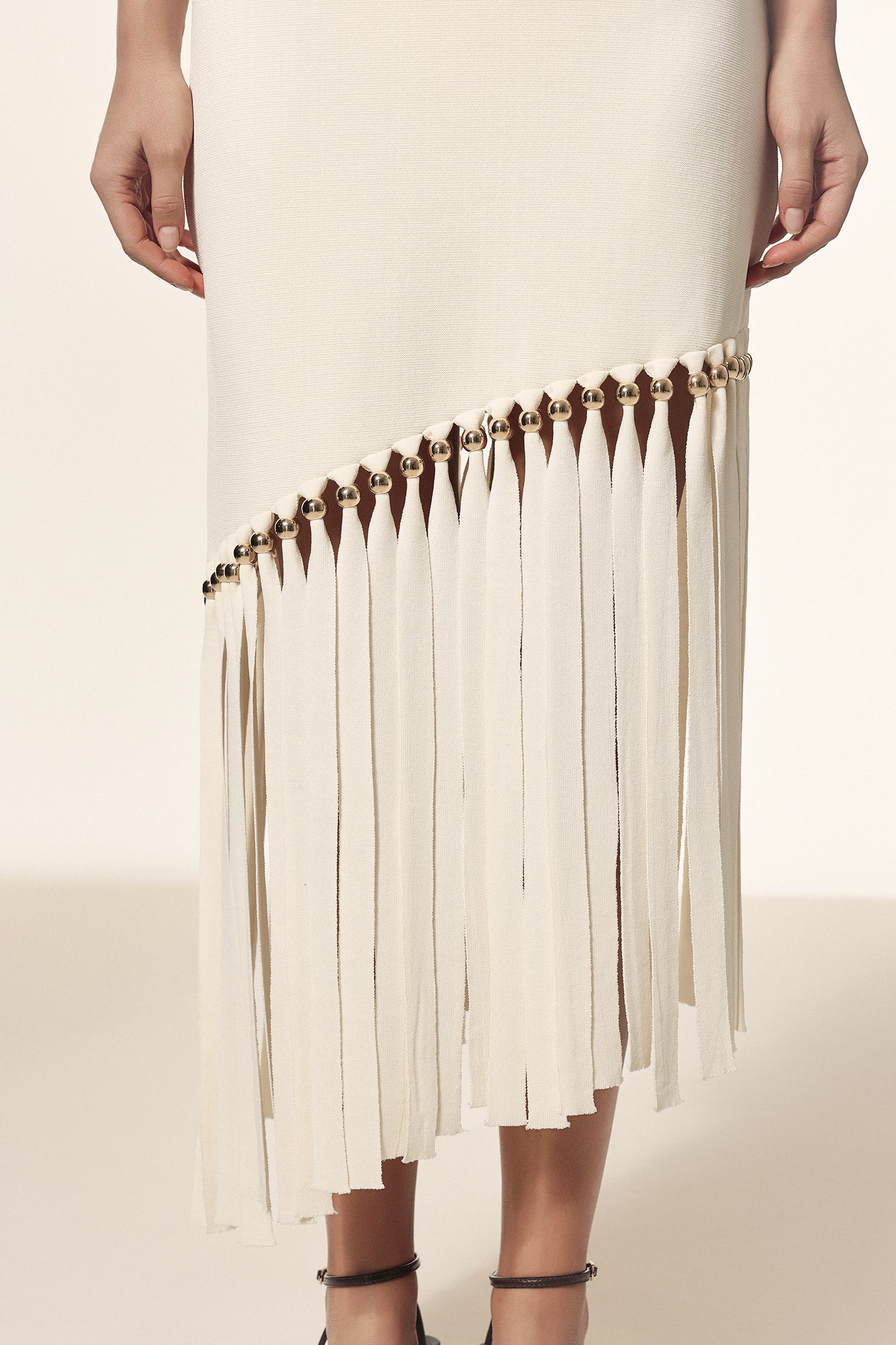 Rami Round Neck Sleeveless Tassels Maxi Dress