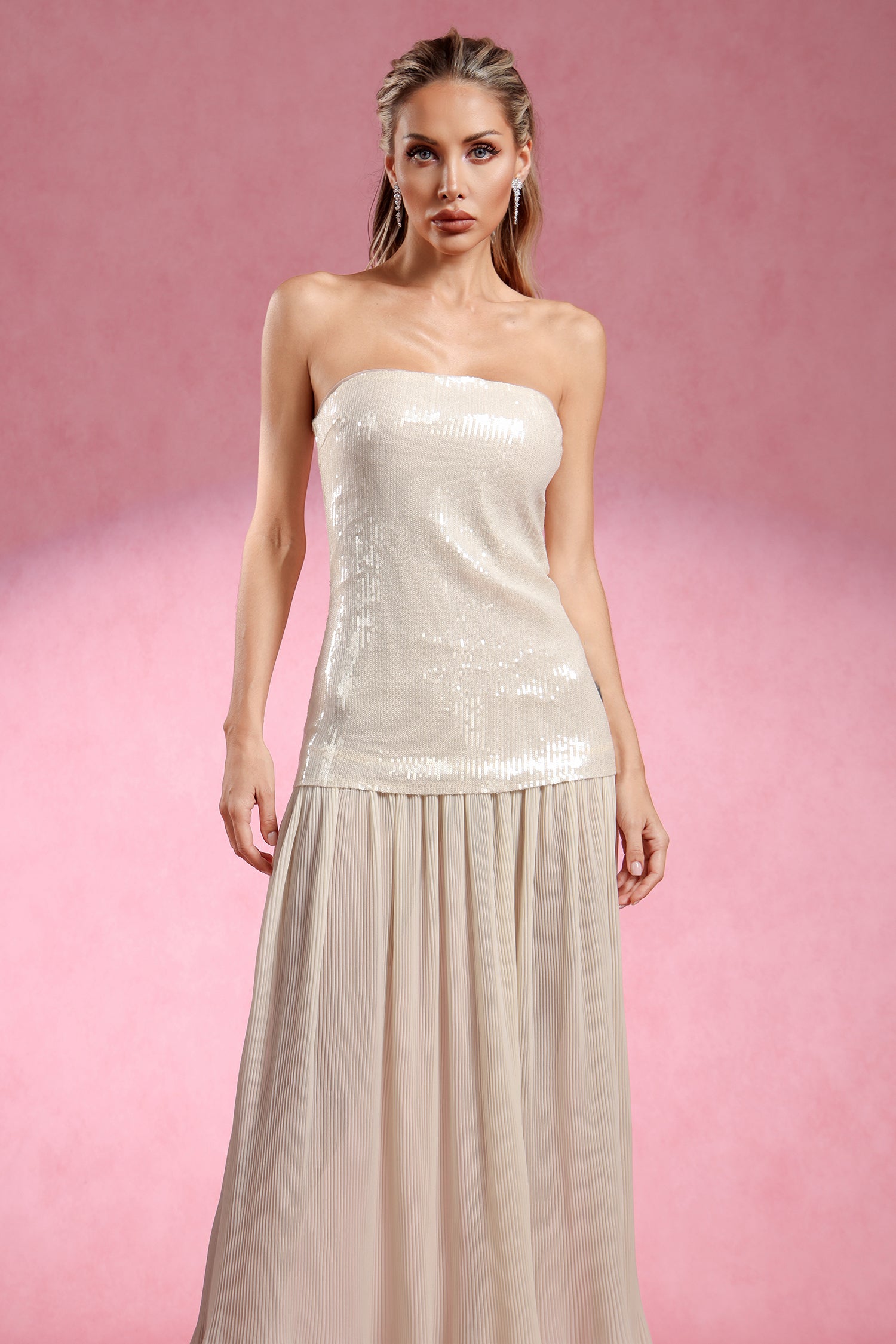 Riala Sleeveless Sequin Maxi Dress