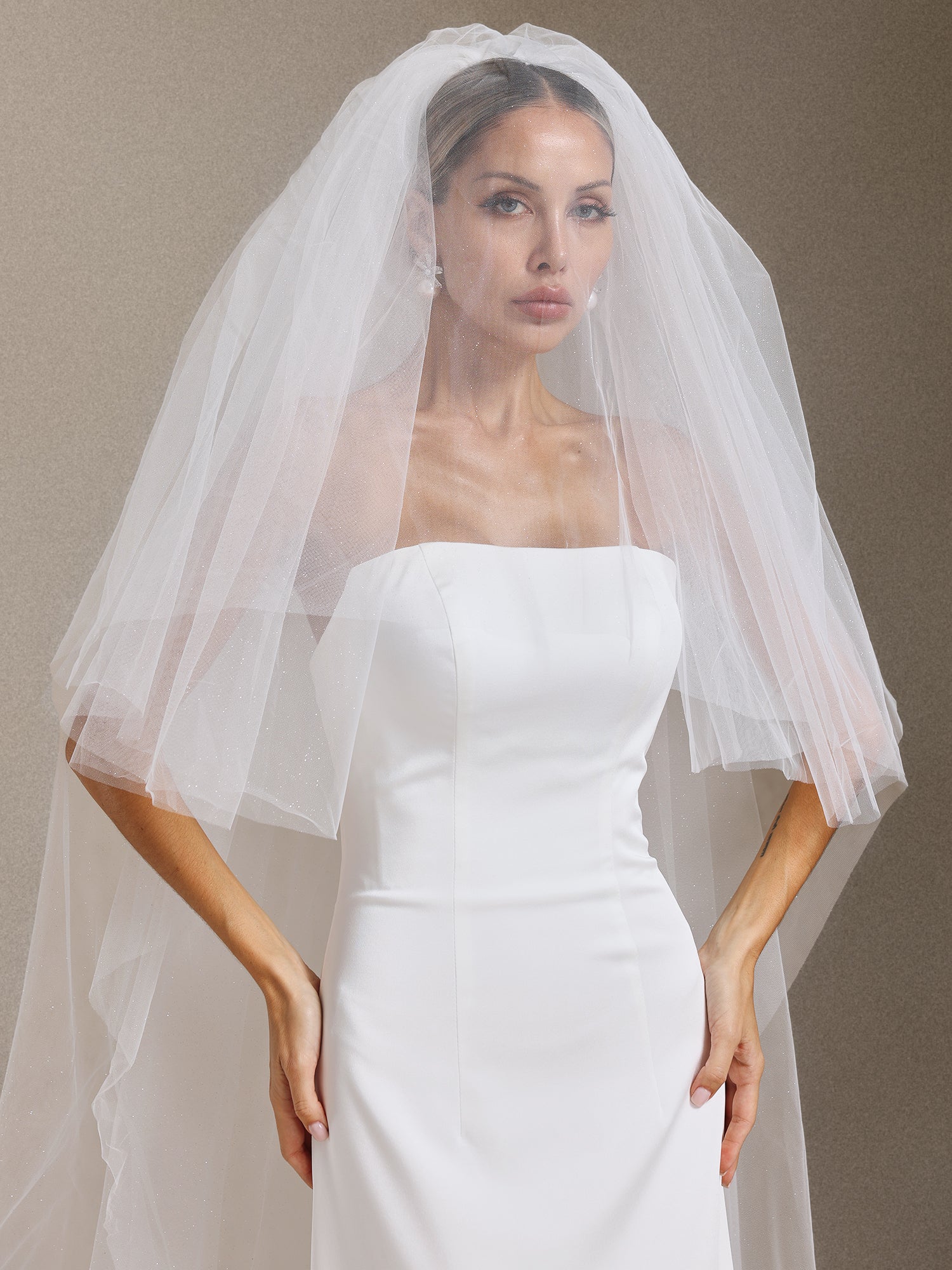 Vercia Glitter Trailing Maxi Veil