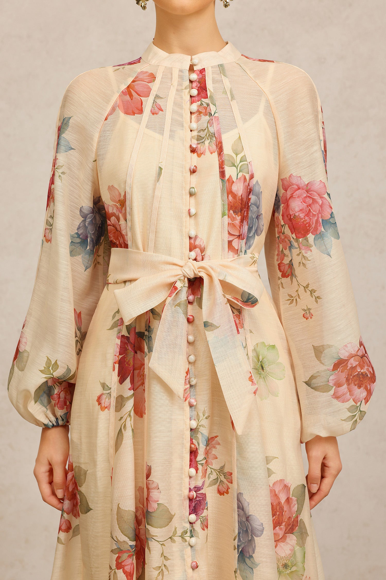 Neal Long Sleeves Floral Printed Maxi Dress