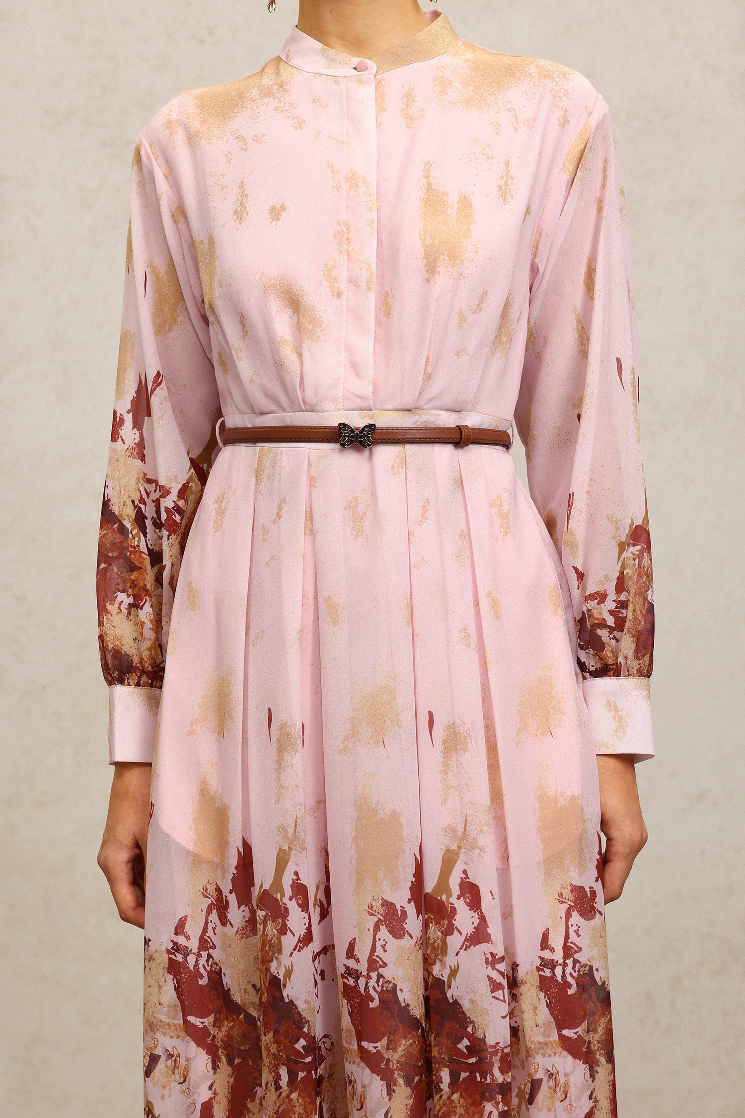 Temaie Long Sleeves Floral Printed Maxi Dress