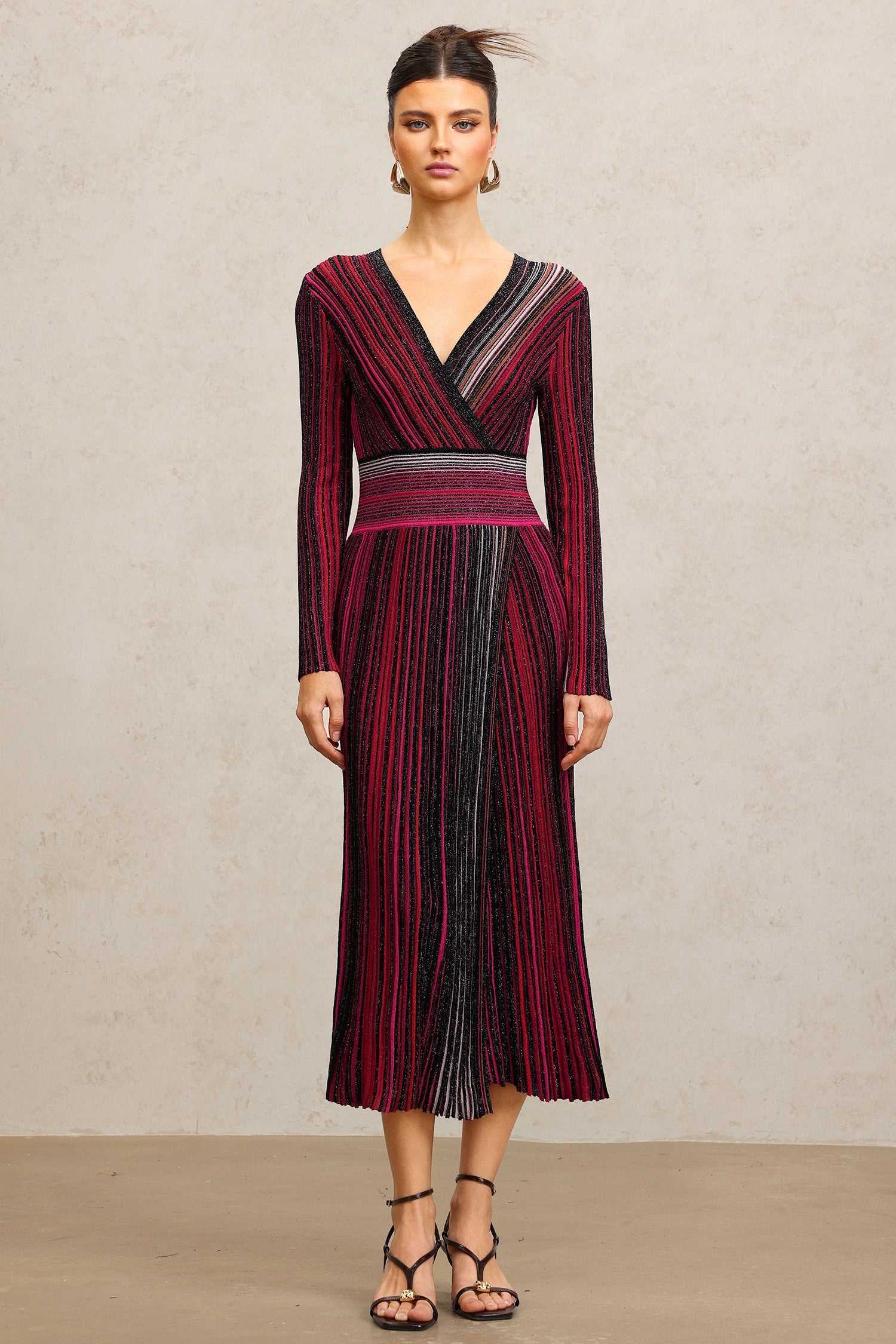 Evvie V-Neck Long Sleeves Maxi Dress