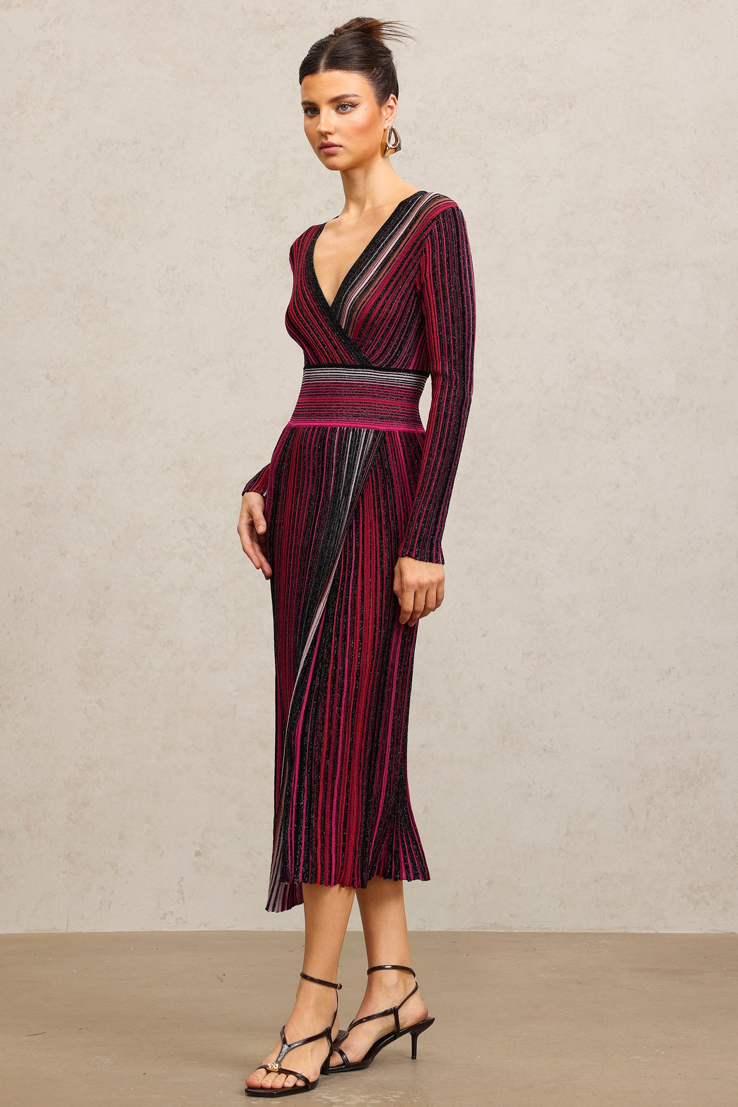 Evvie V-Neck Long Sleeves Maxi Dress