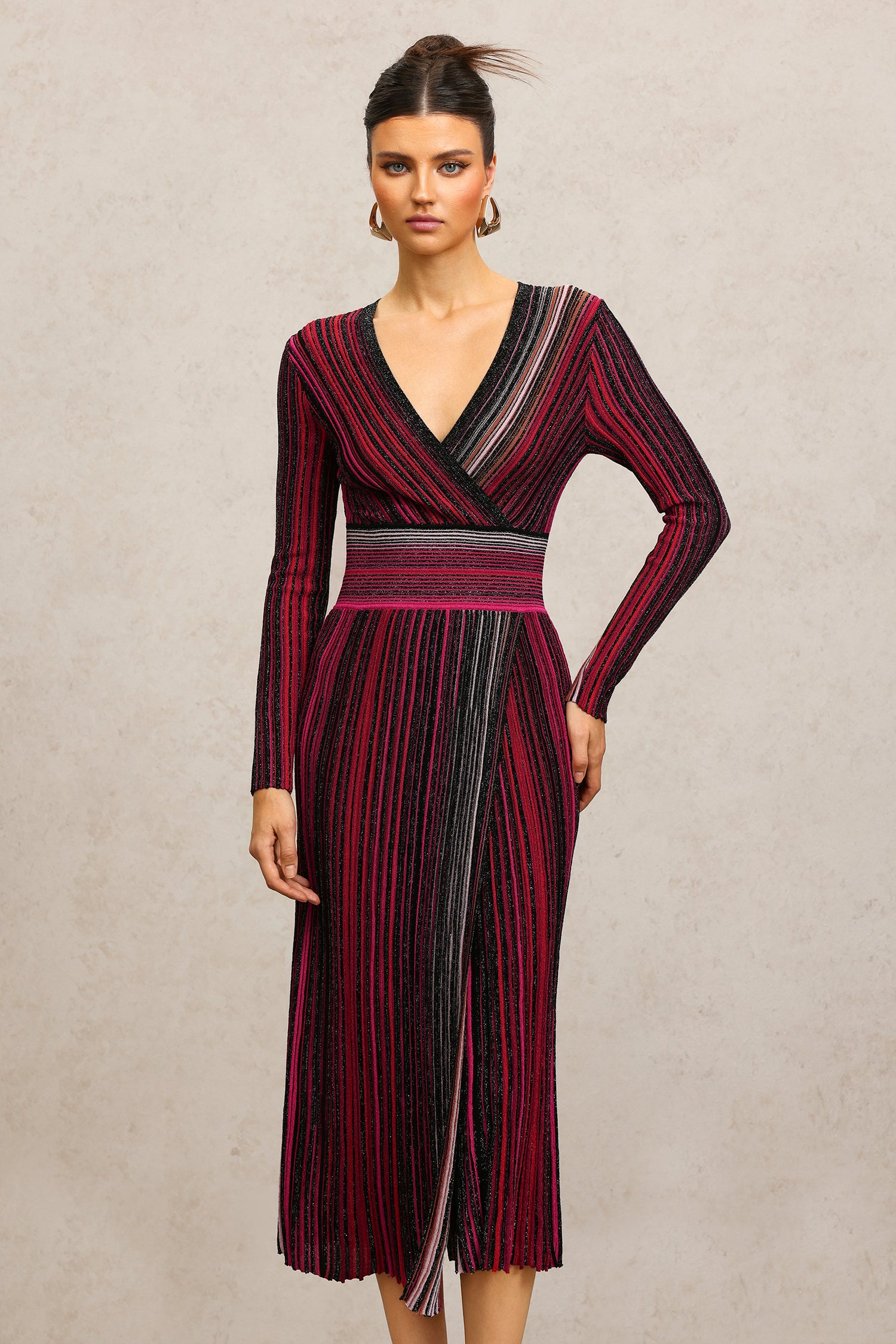 Evvie V-Neck Long Sleeves Maxi Dress
