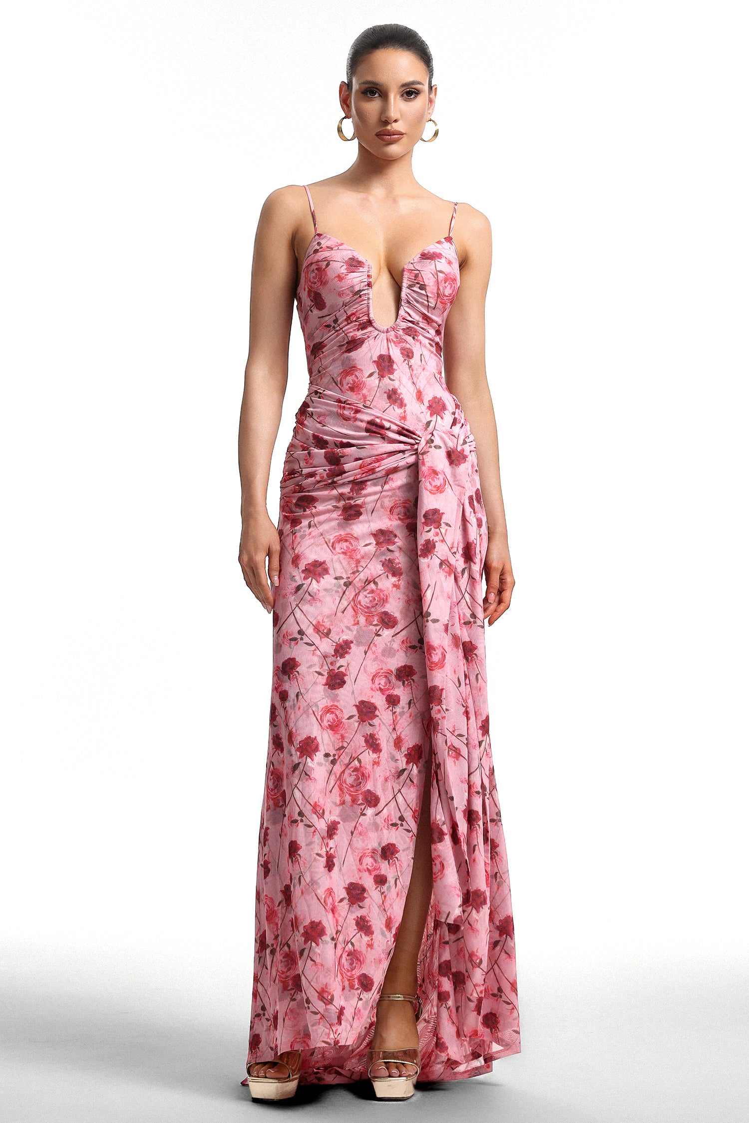Moto Pink Floral Print Cami Maxi Dress