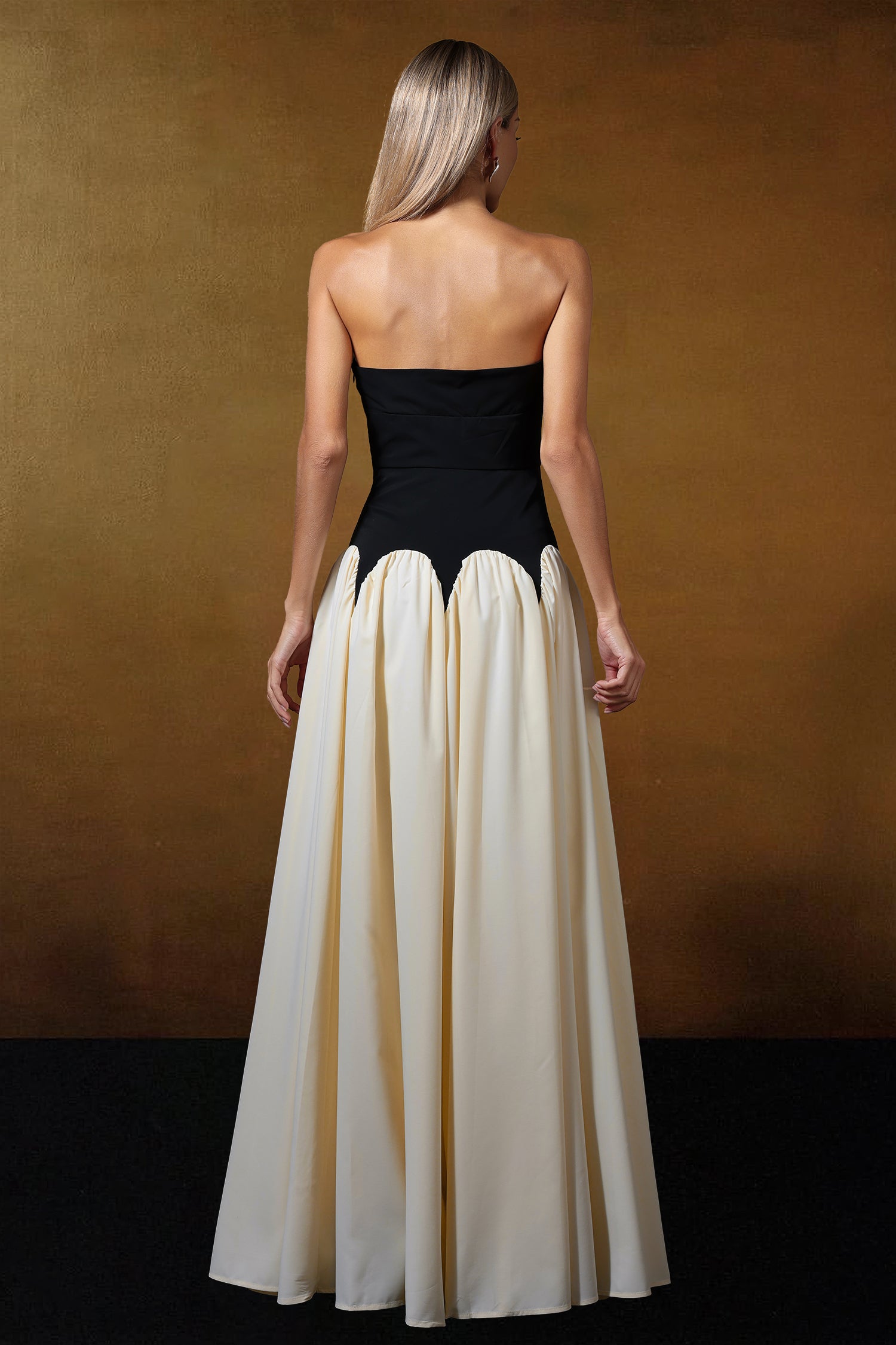 Nancy Strapless Contrast Maxi Dress