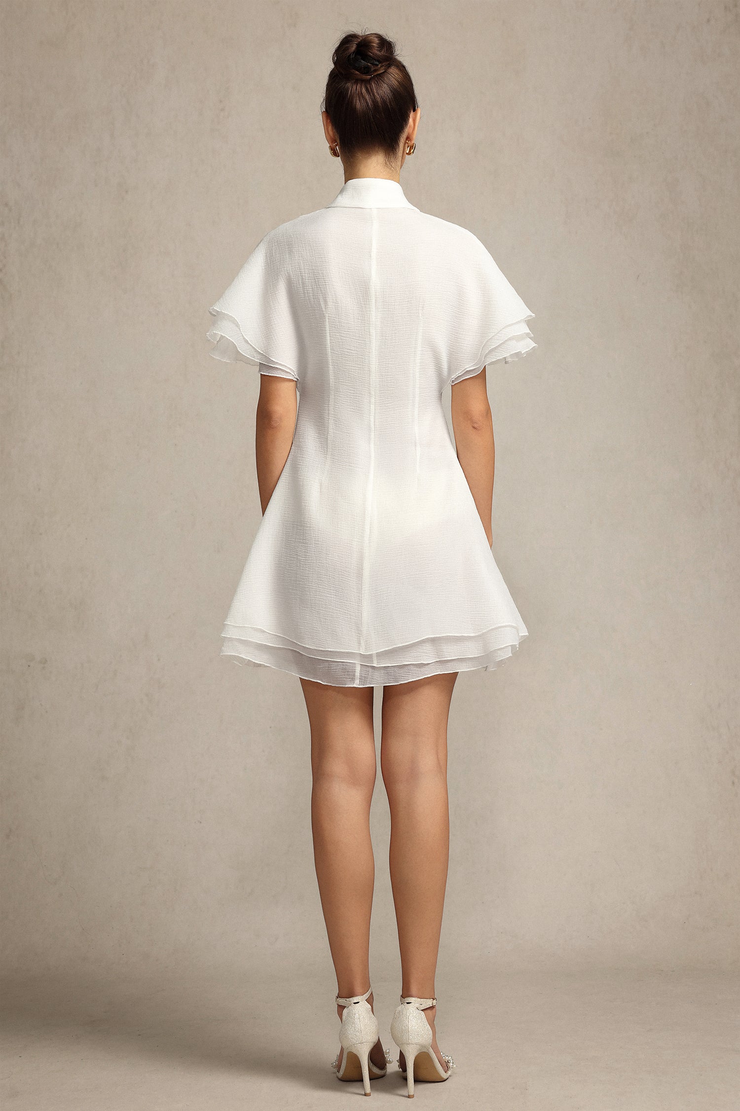 Nancy Short Sleeves Flowers Mini Dress