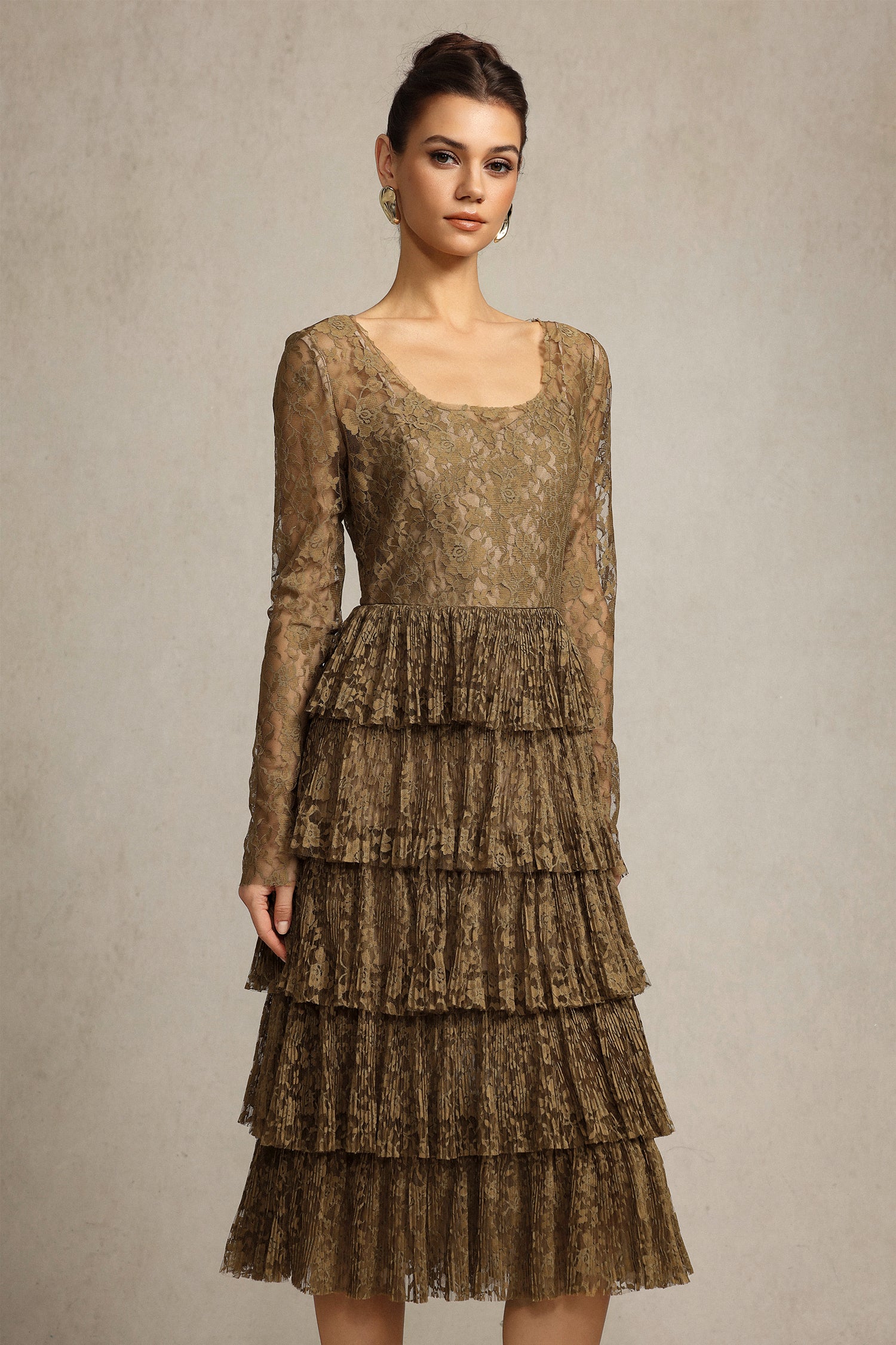 Hella Long Sleeves Lace Maxi Dress