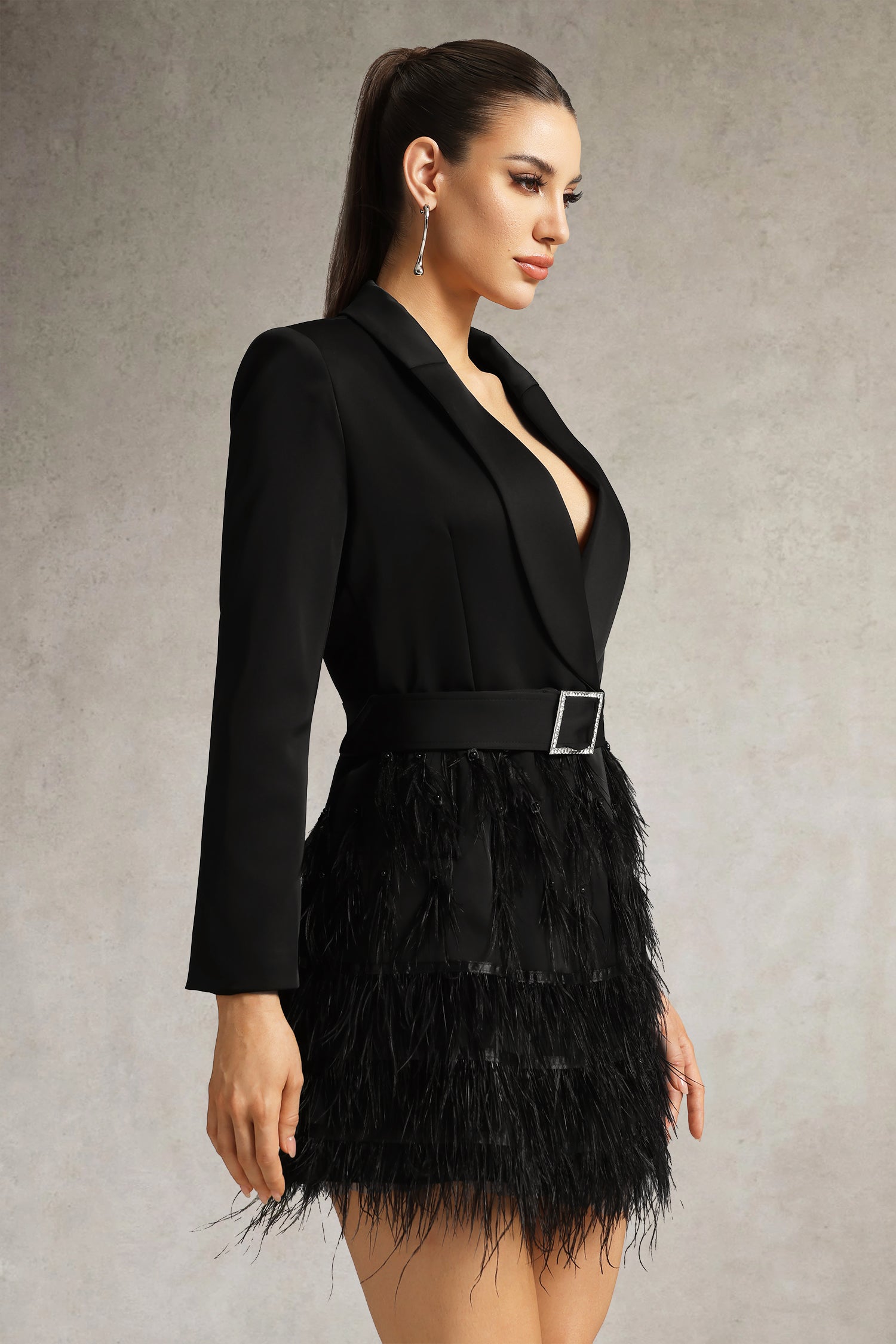 Gemma Feather Blazer Mini Dress