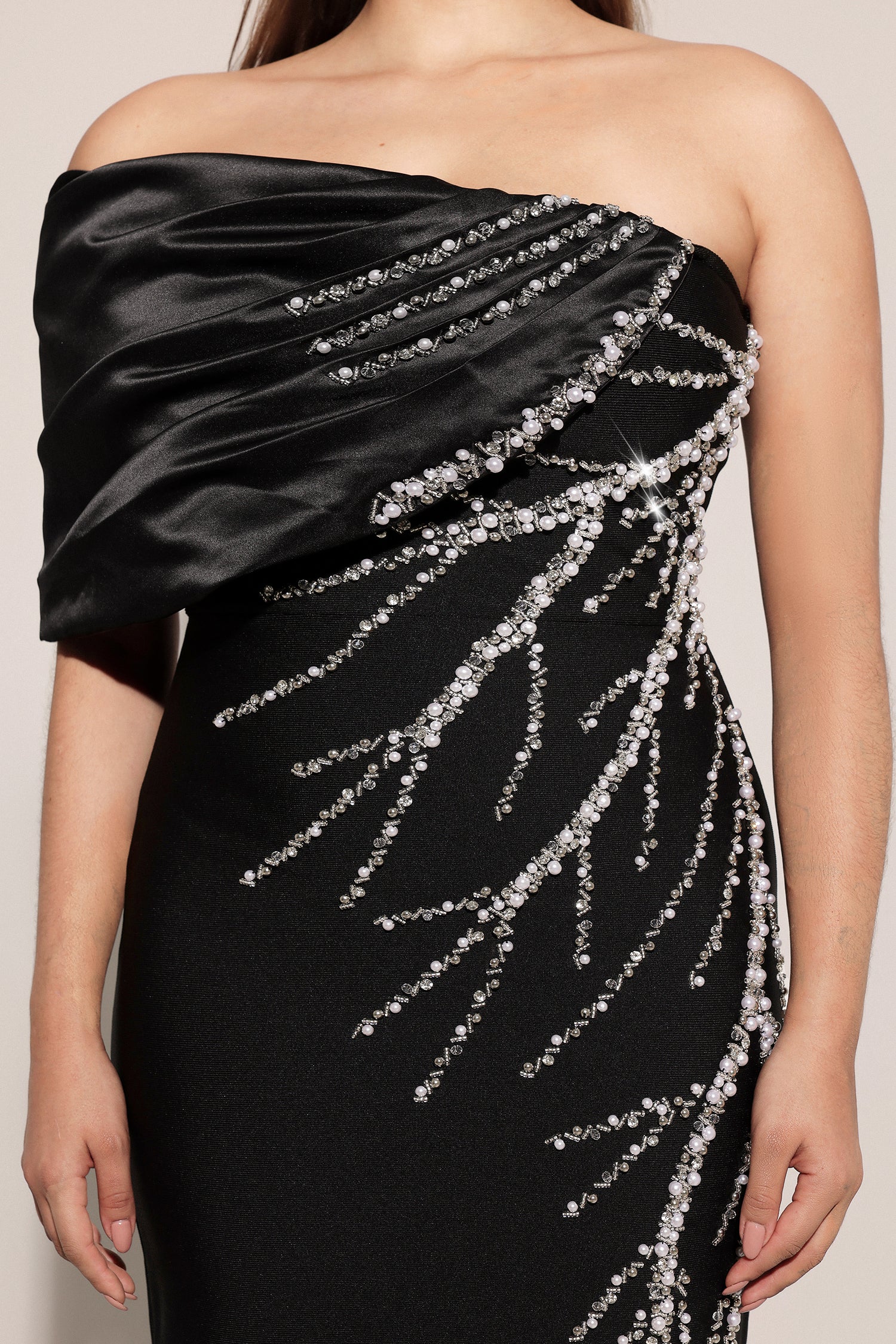 Zaha One Shoulder Sleeveless Diamond Bandage Maxi Dress