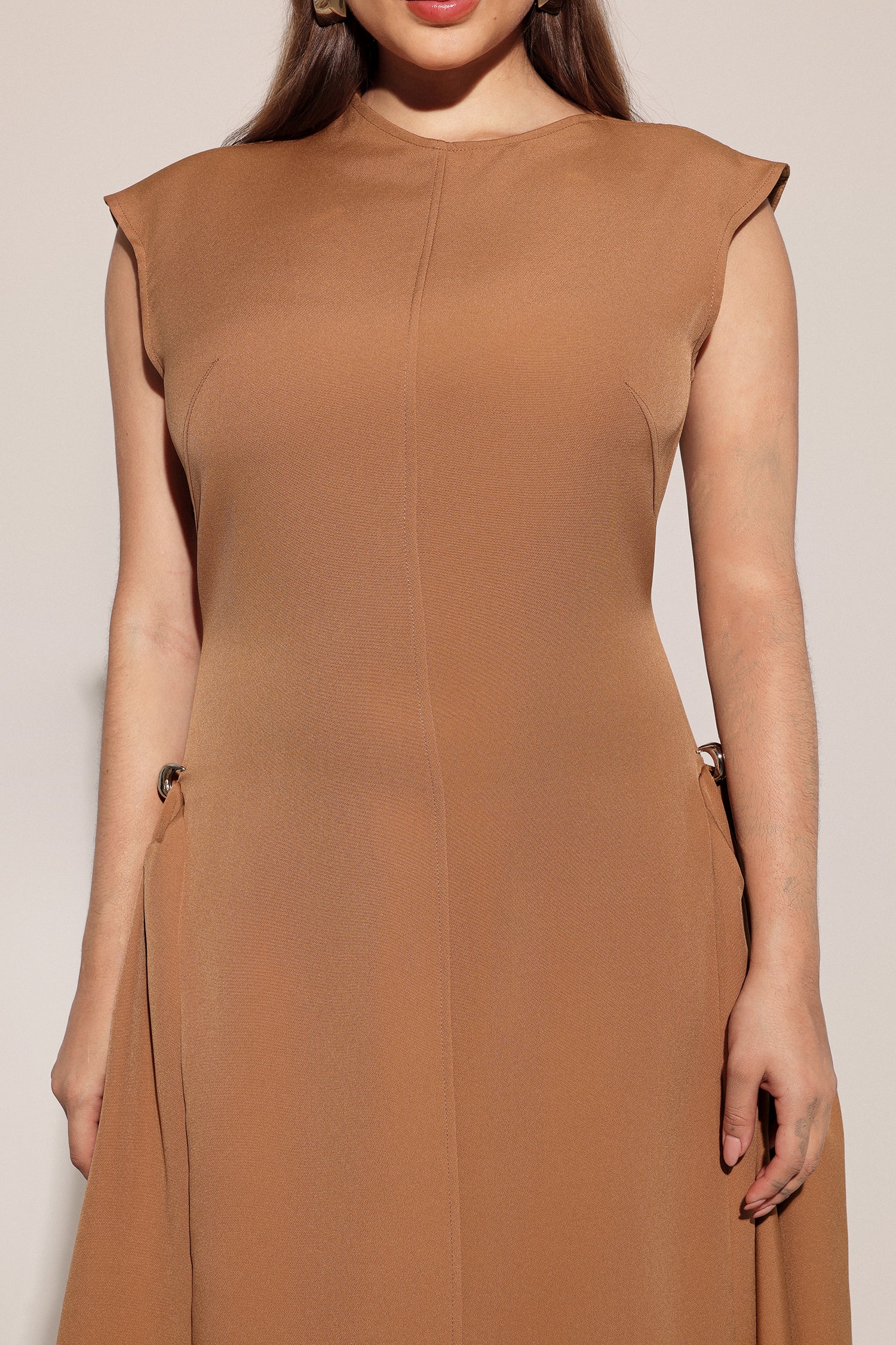 Paca Choker Sleeveless Khaki Maxi Dress