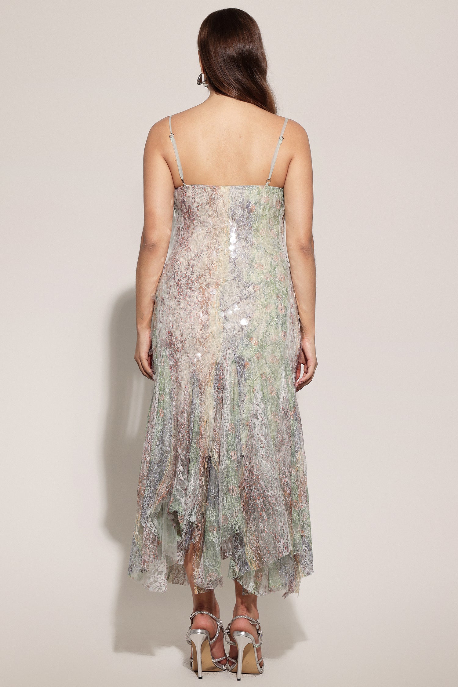 Wola Halter Printed Sequin Maxi Dress