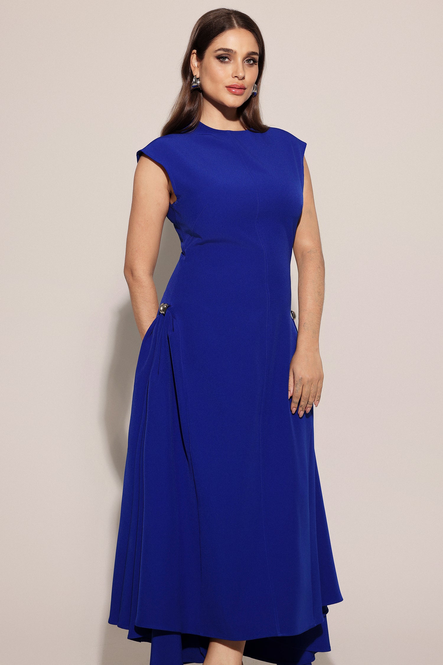 Paca Choker Sleeveless BlueMaxi Dress