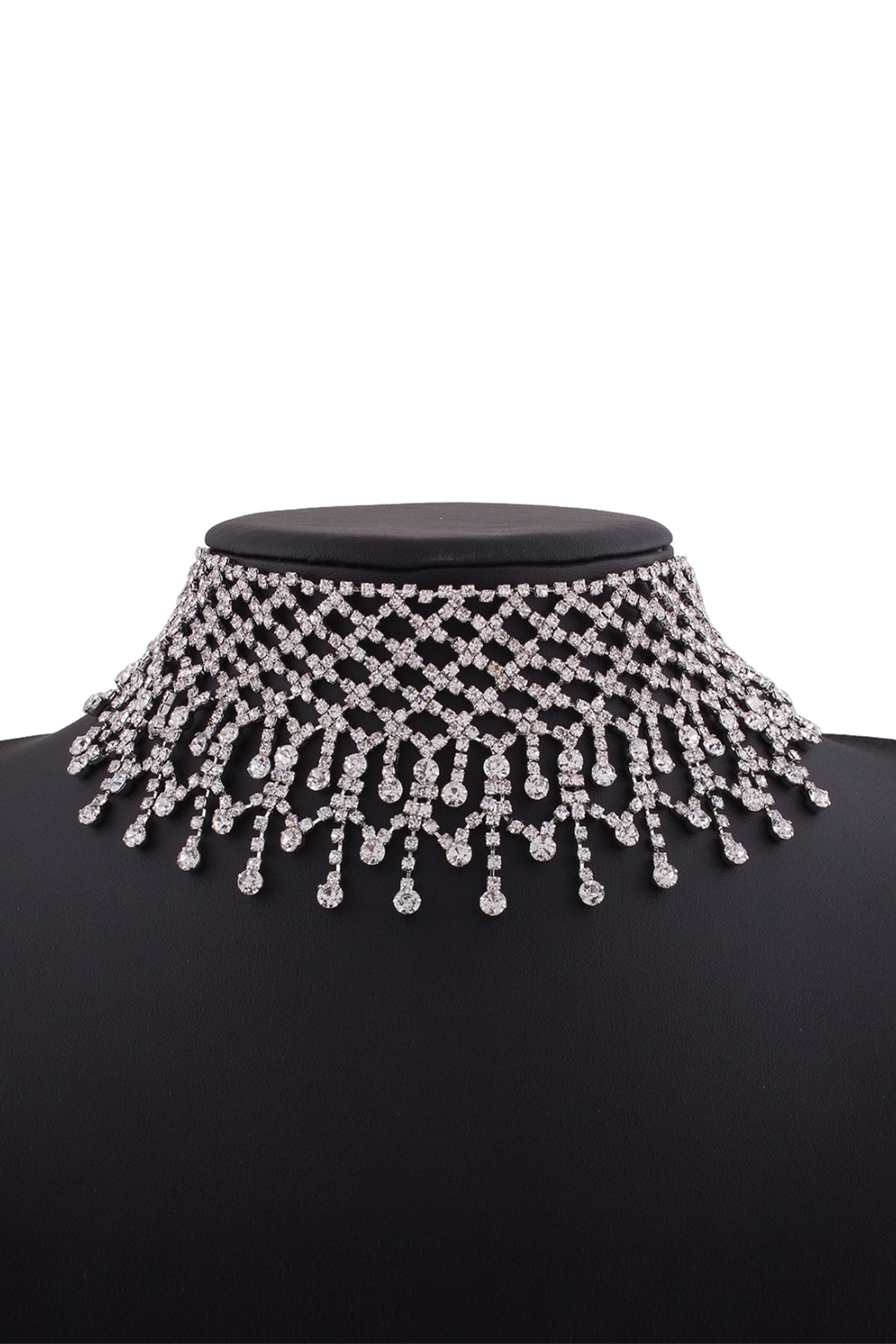 Xakia Black Droplet Fringe Necklace