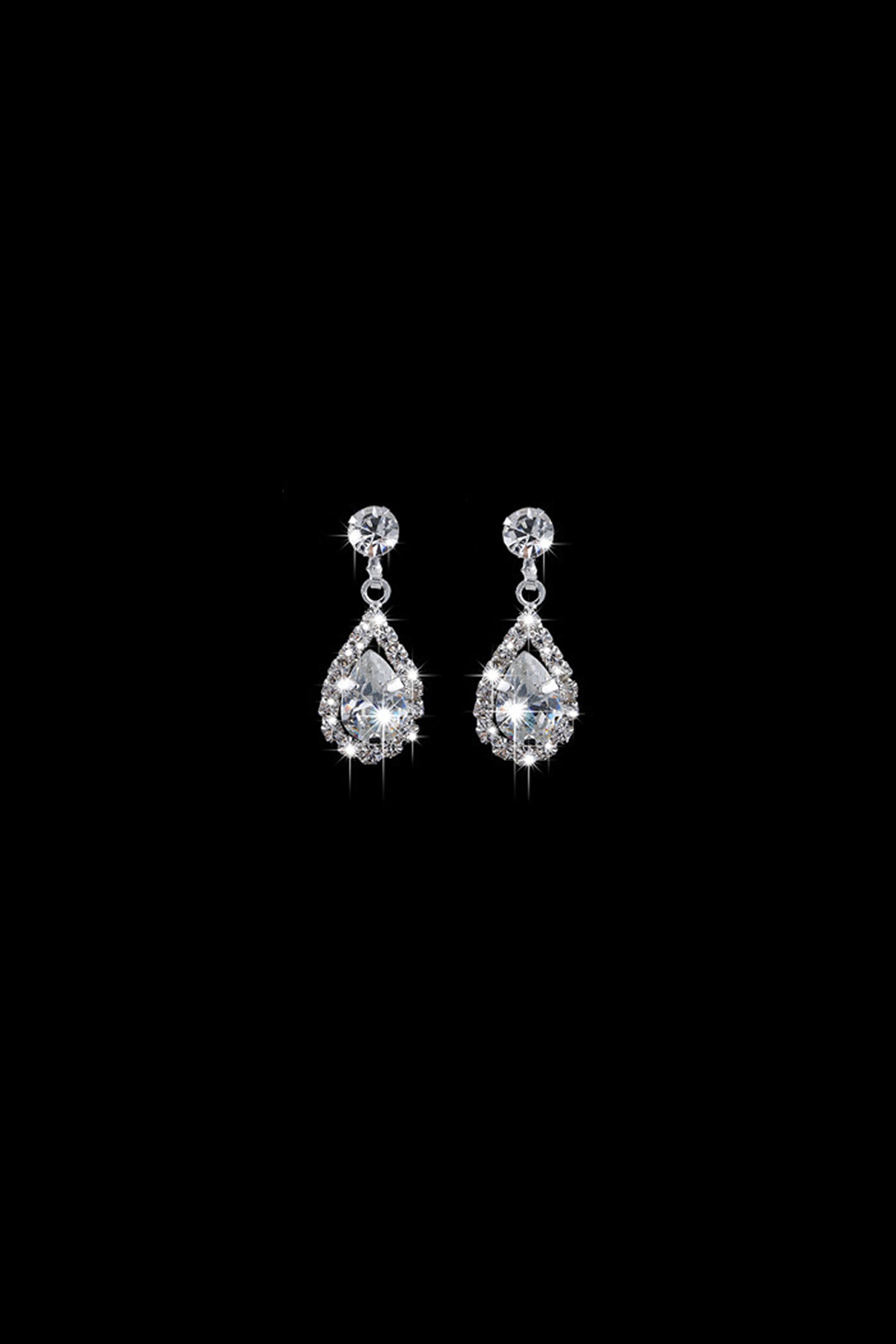 Myrna Silver Rhinestone Earrings