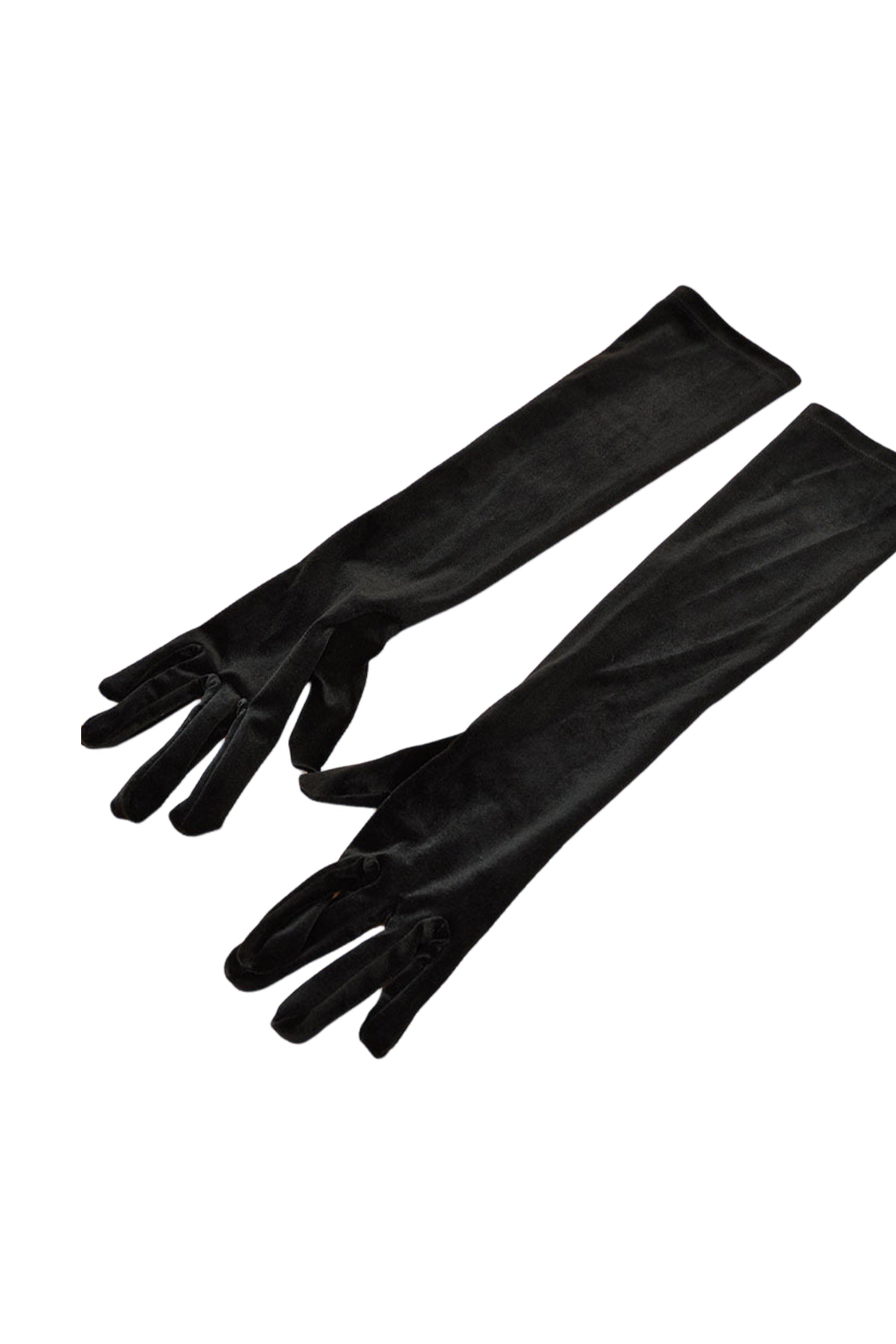 Pana Black Satin Fabric Gloves