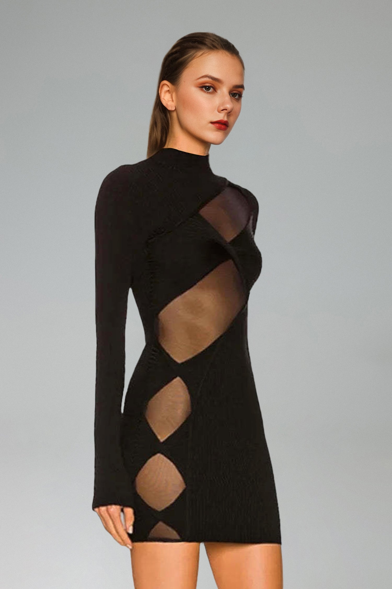 Dolo Hollow Out Bandage Mini Dress