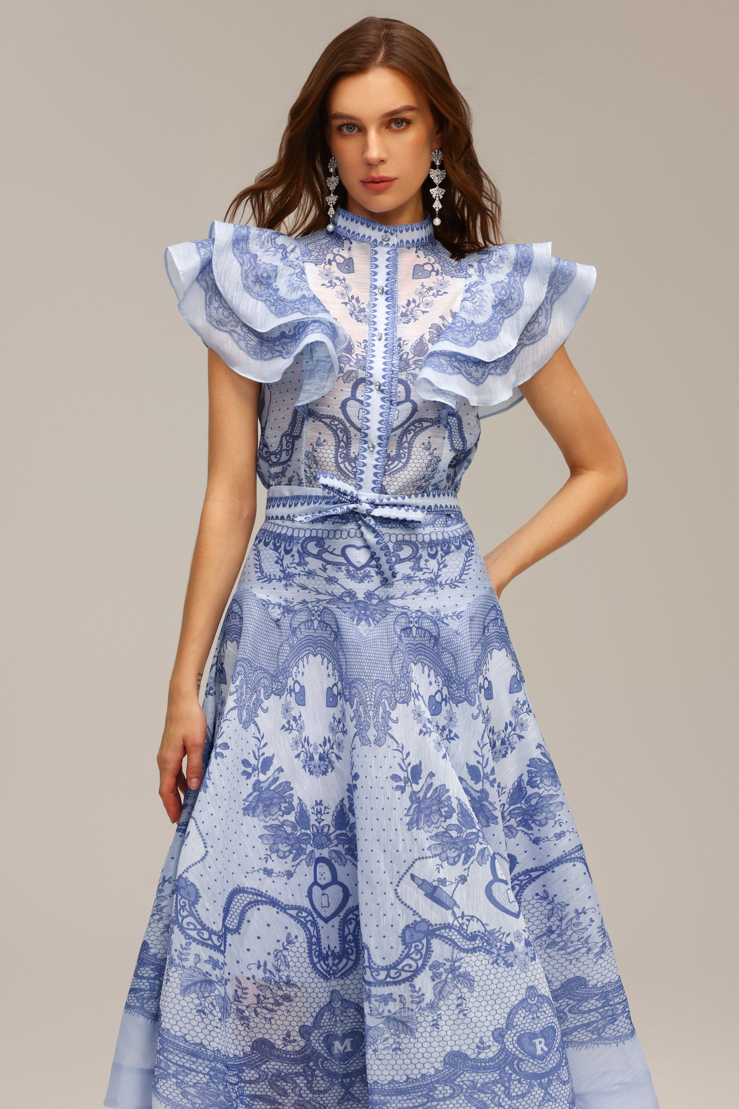 Yvette Sleeveless Floral Printed Top And Skirt Two-Piece Set