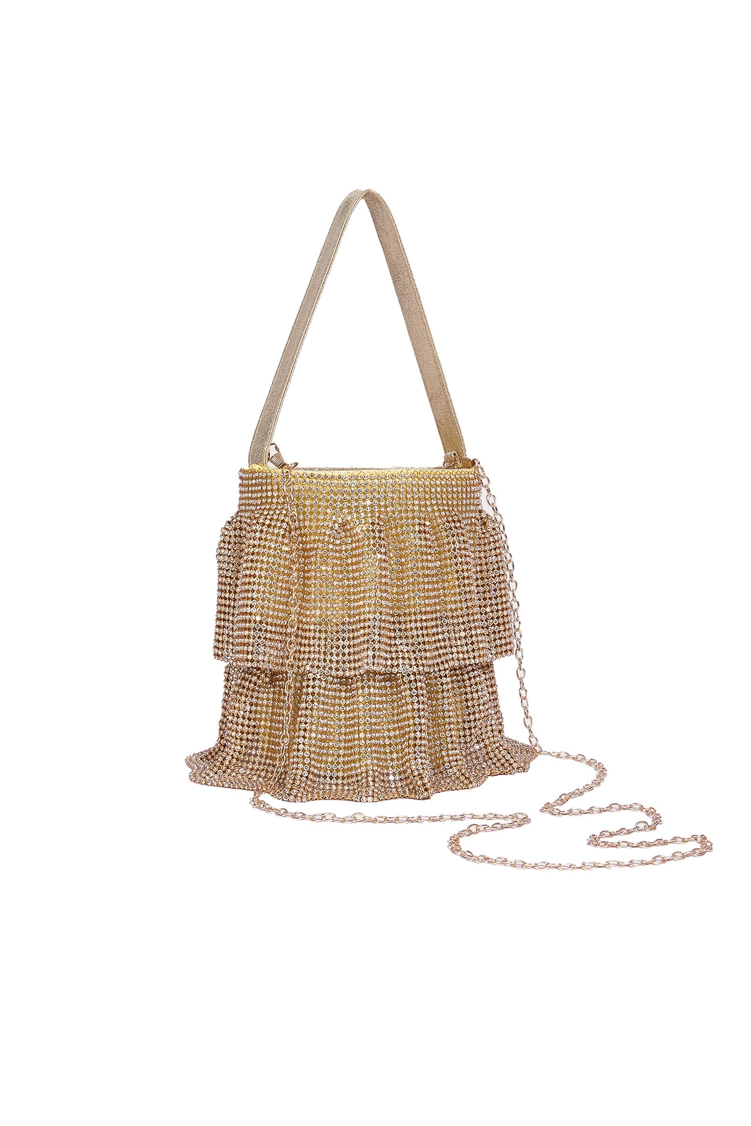 Yahir Diamante Fabric Bucket Bag