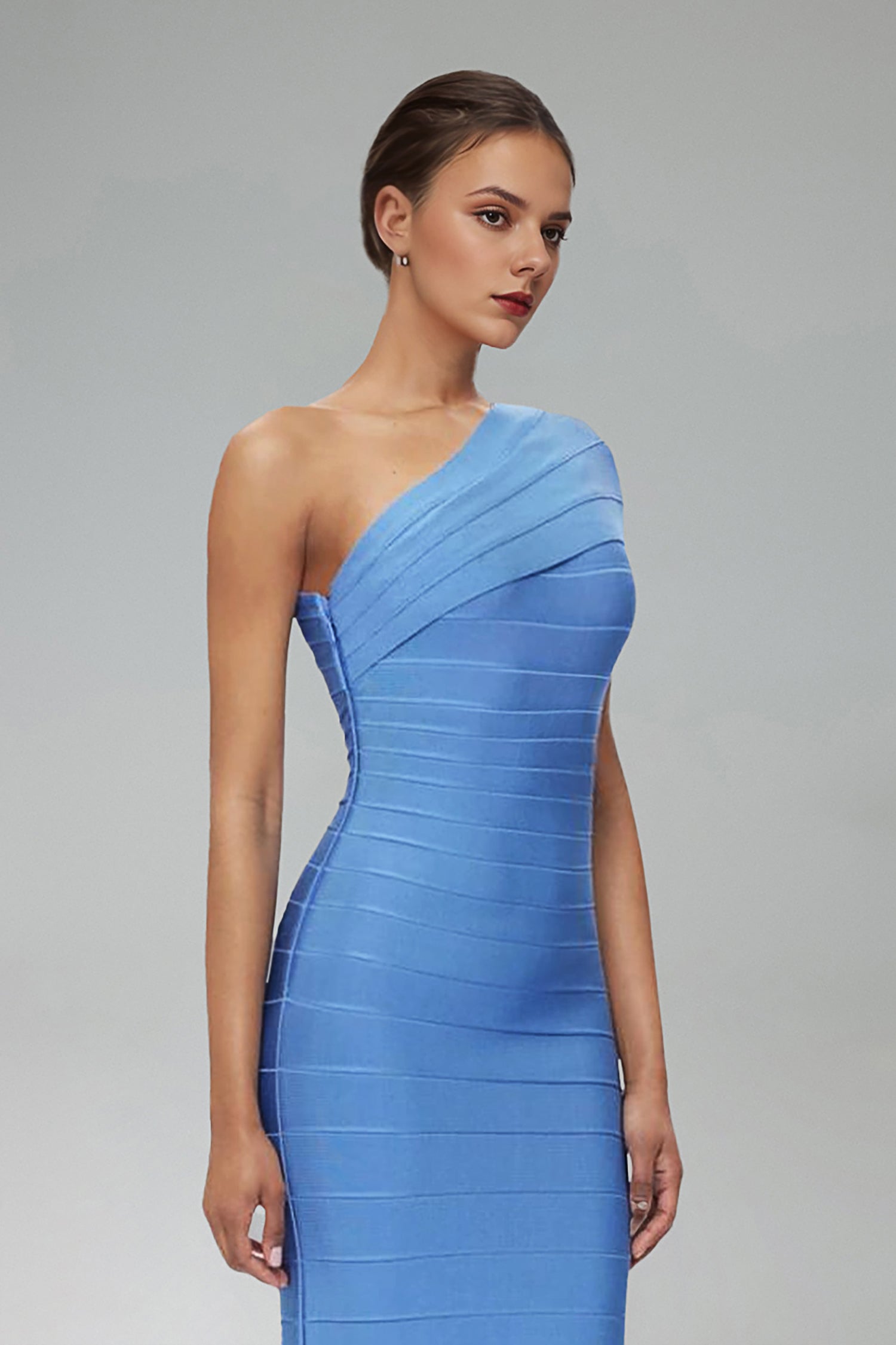 Valerie One Shoulder Bandage Midi Dress