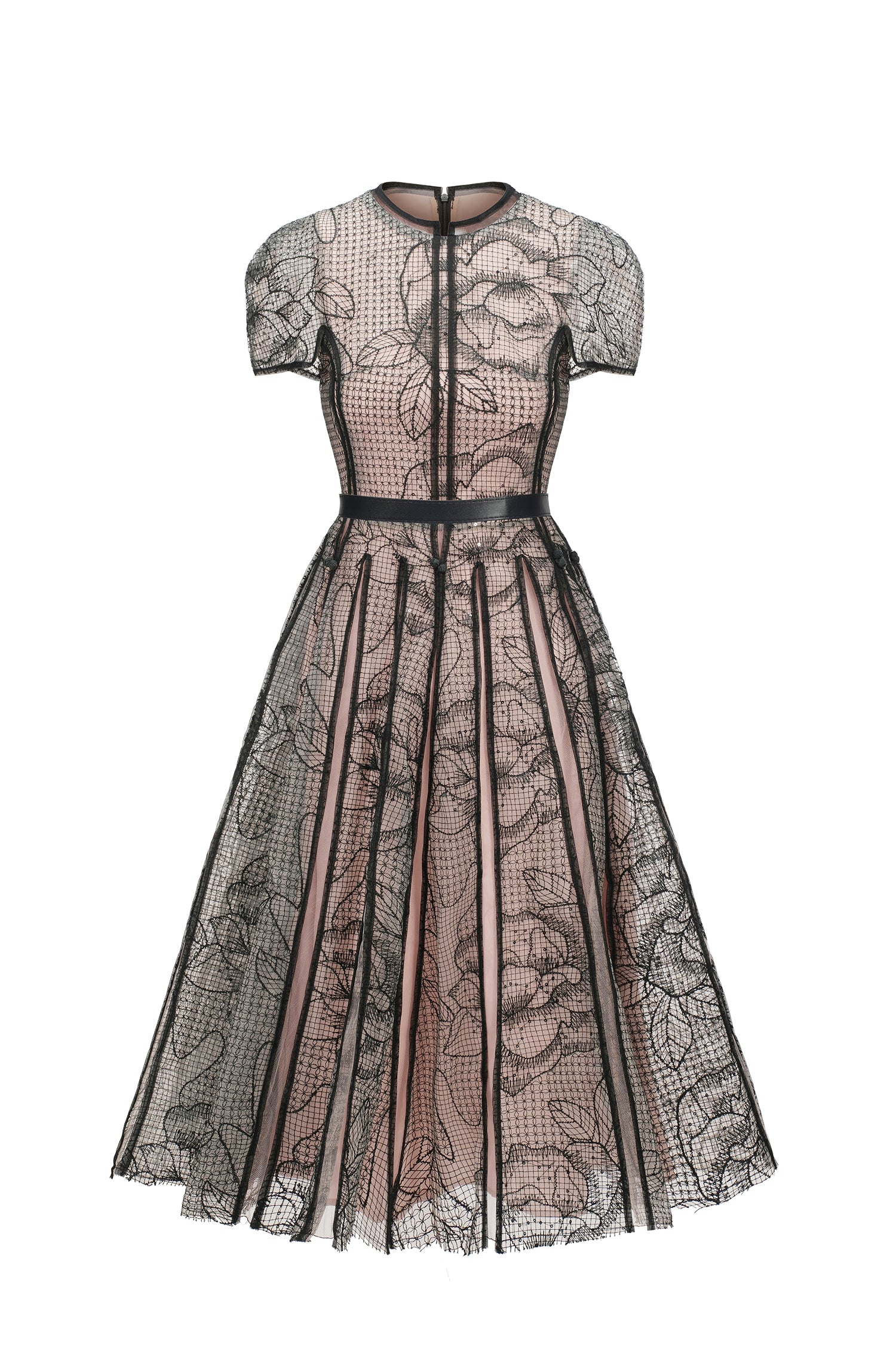 Lisiya Short Sleeves Jacquard Midi Dress