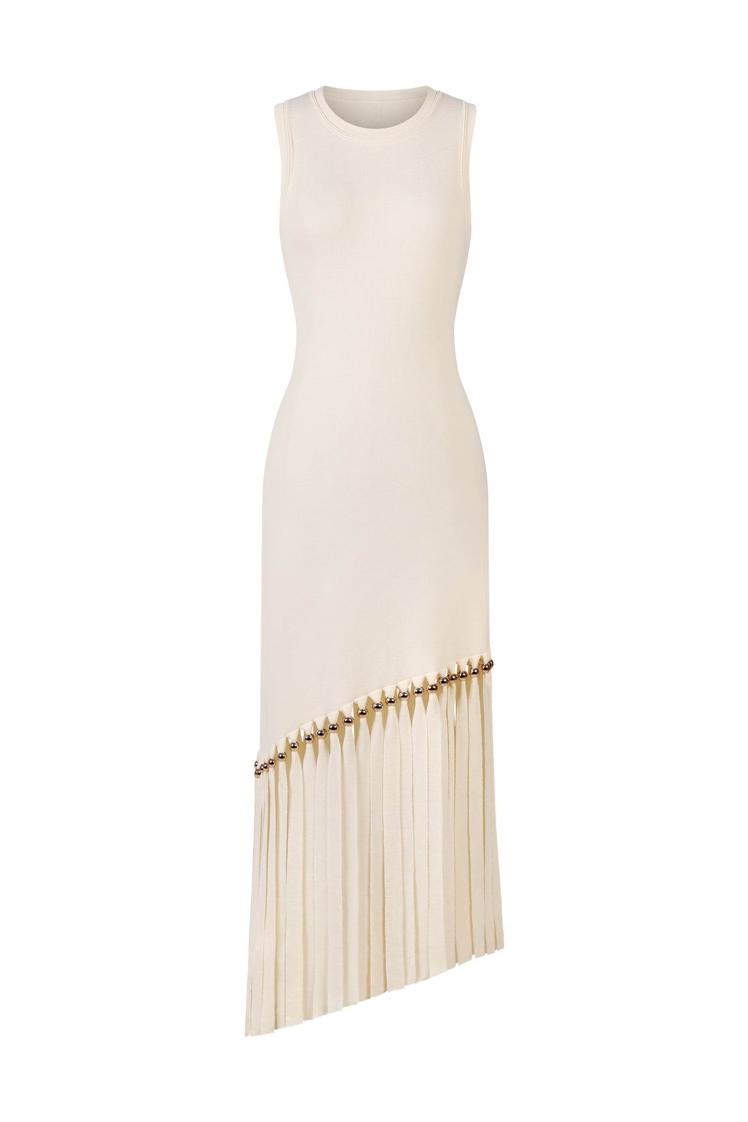 Rami Round Neck Sleeveless Tassels Maxi Dress