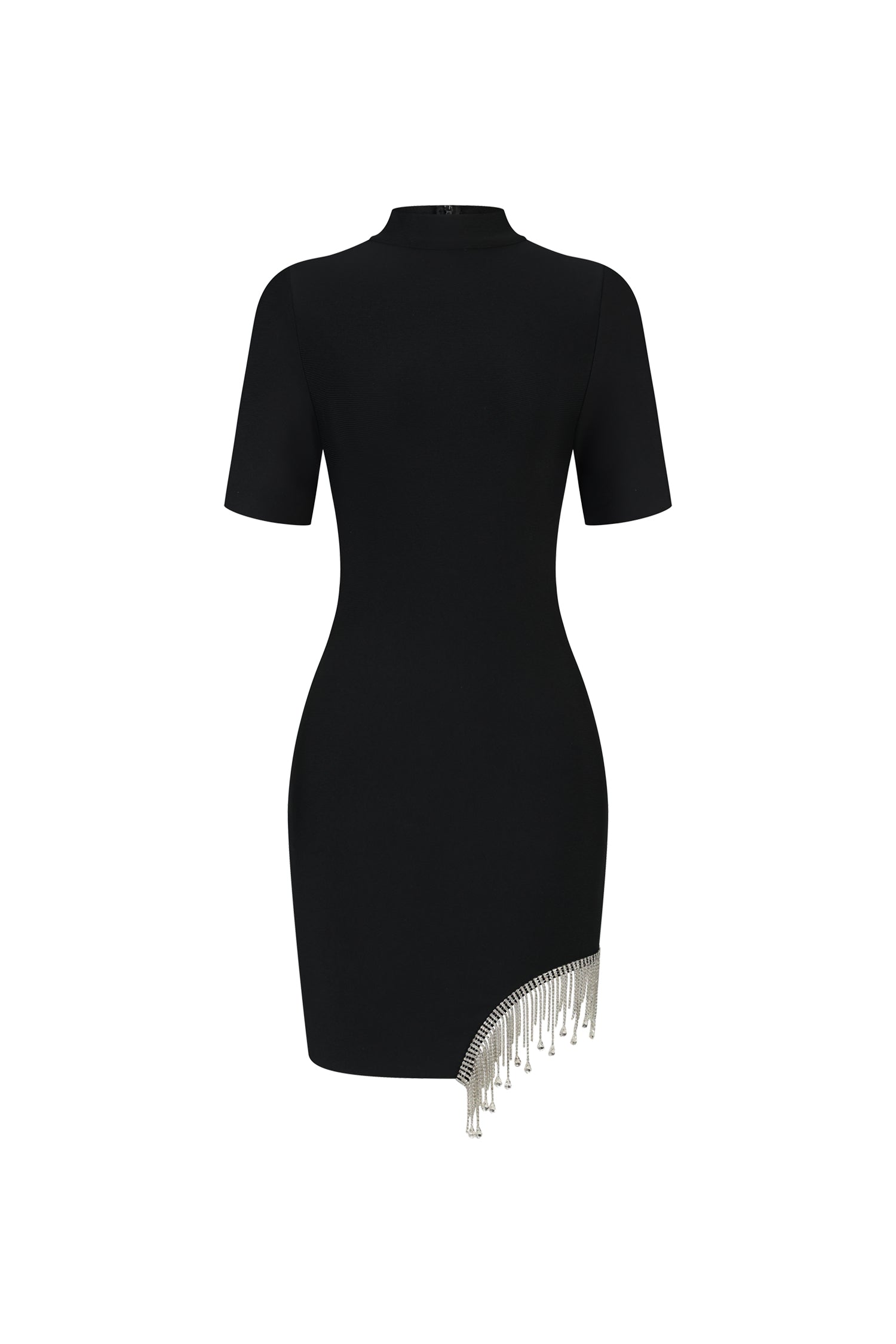 Korasa Short Sleeves Tassels Diamond Bandage Mini Dress