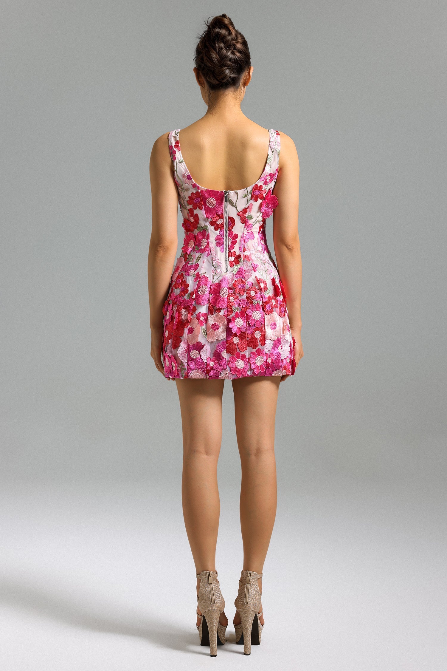 Kasuni Flower Mesh Mini Dress - Floral