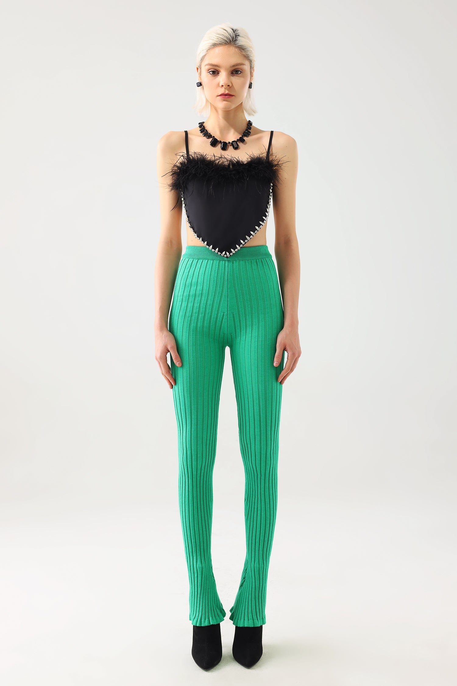 Kuhany Feather Halter Top