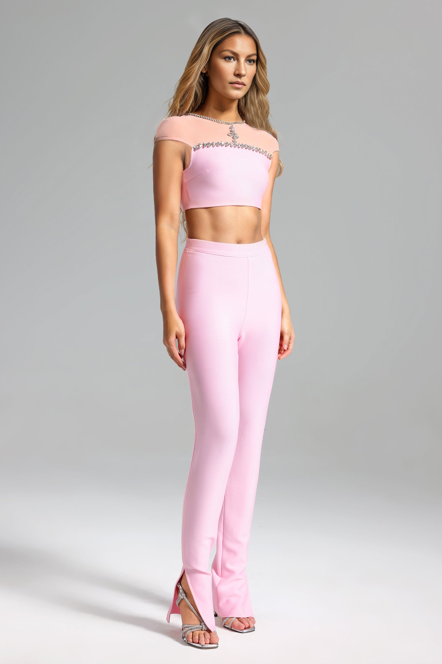 Lalida Diamante Top Slit Pants Set