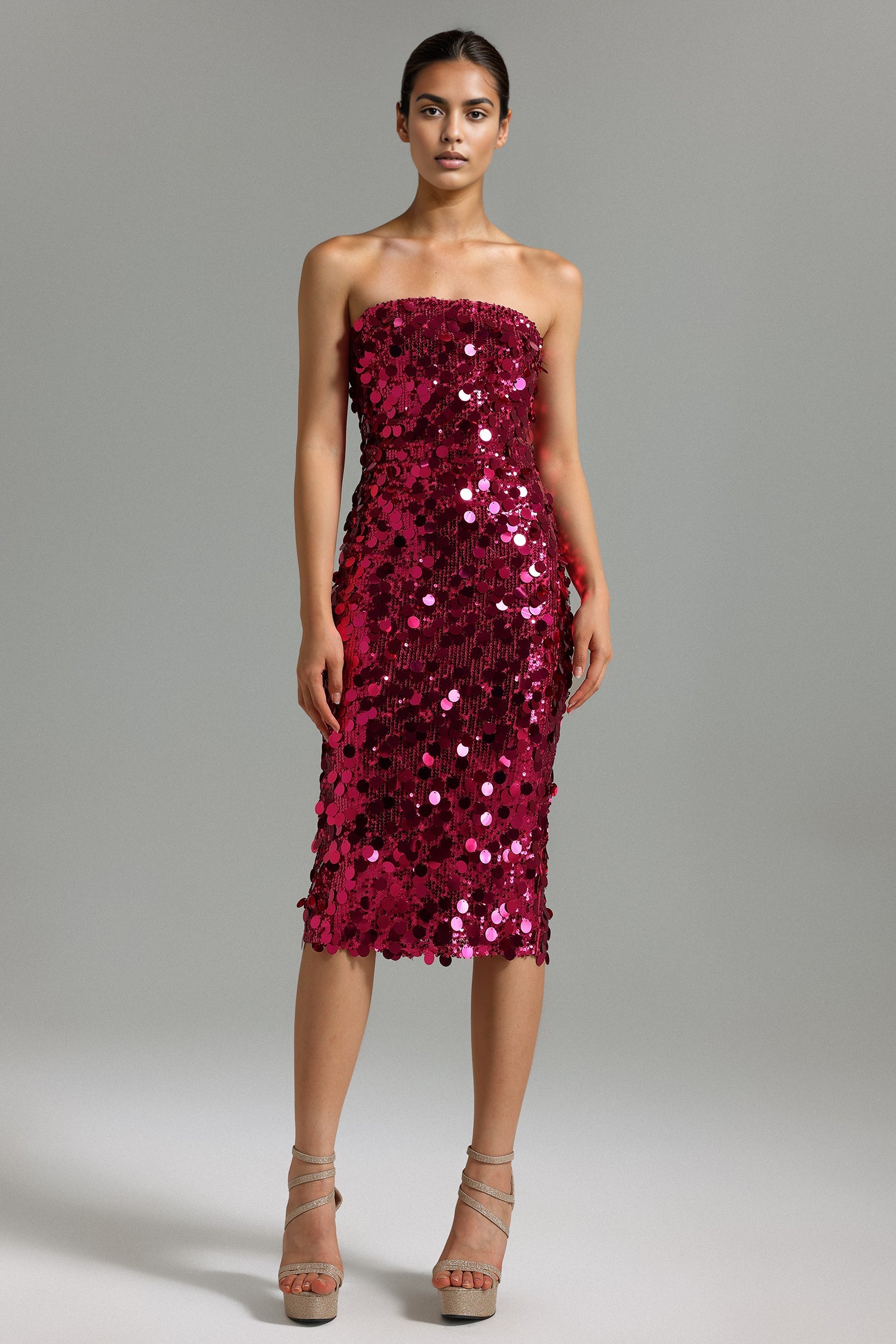 Lolic Sequins Tube Mini Dress