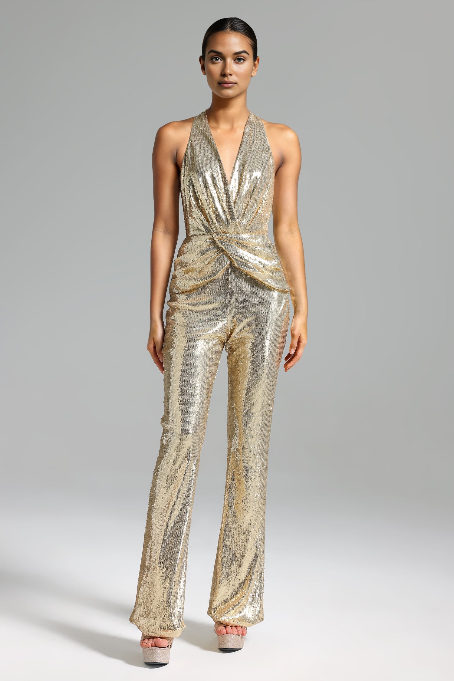 Muera Gilding Halter Top Pants Set