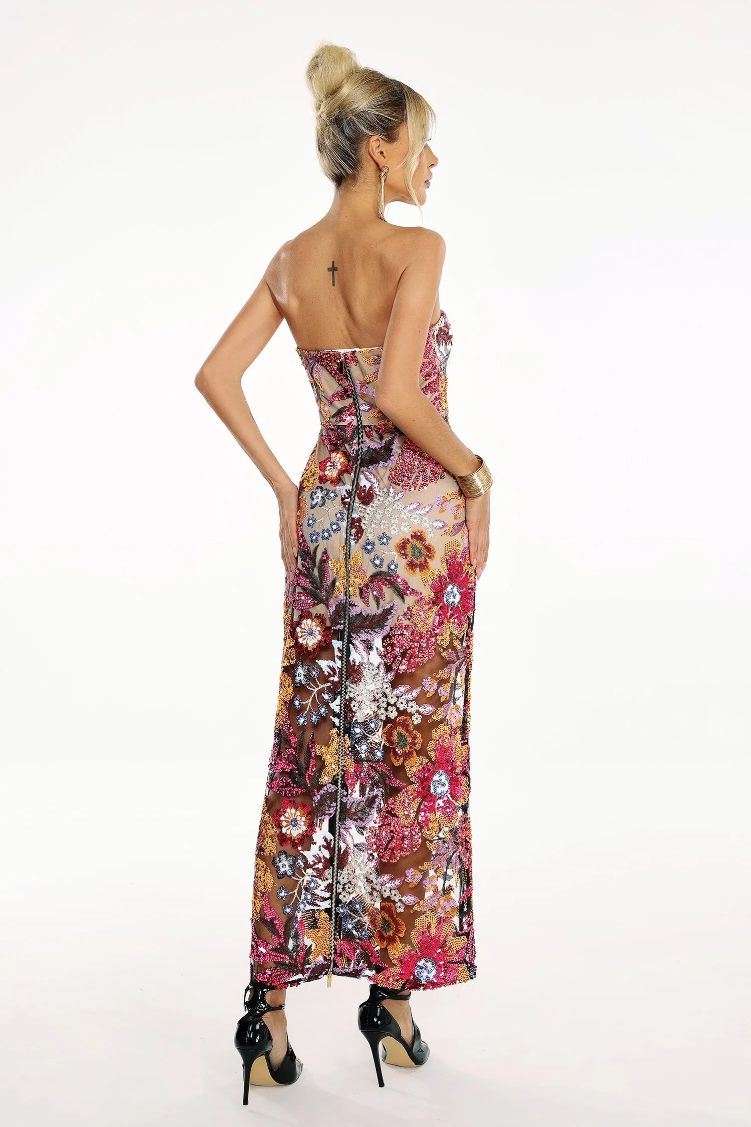 Satu Floral Glitter MaxiKleid