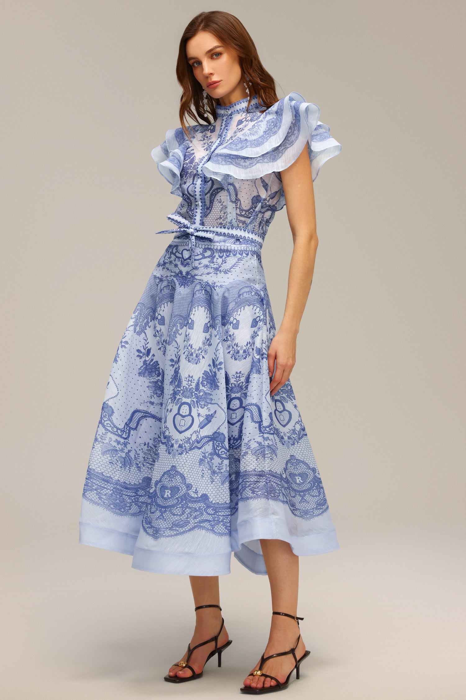 Yvette Sleeveless Floral Printed Top And Skirt Two-Piece Set