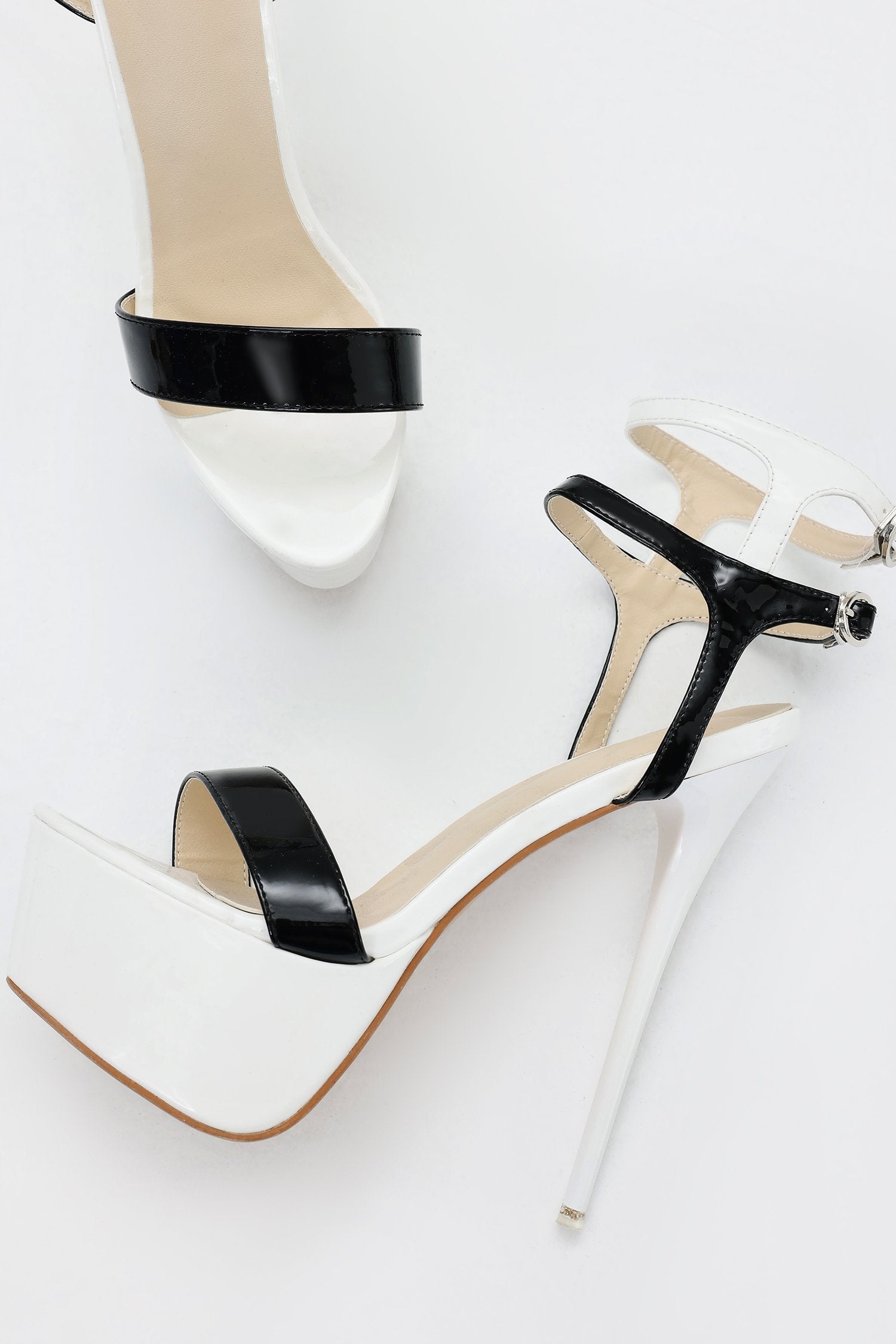 White Waterproof Platform Ultra High Heel Sandals