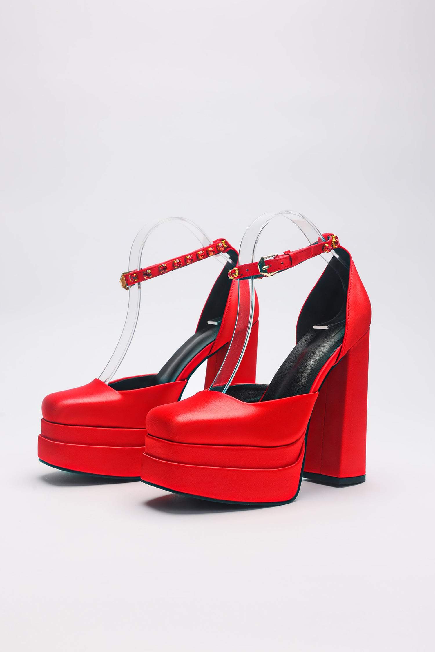 Satin Platform Pumps